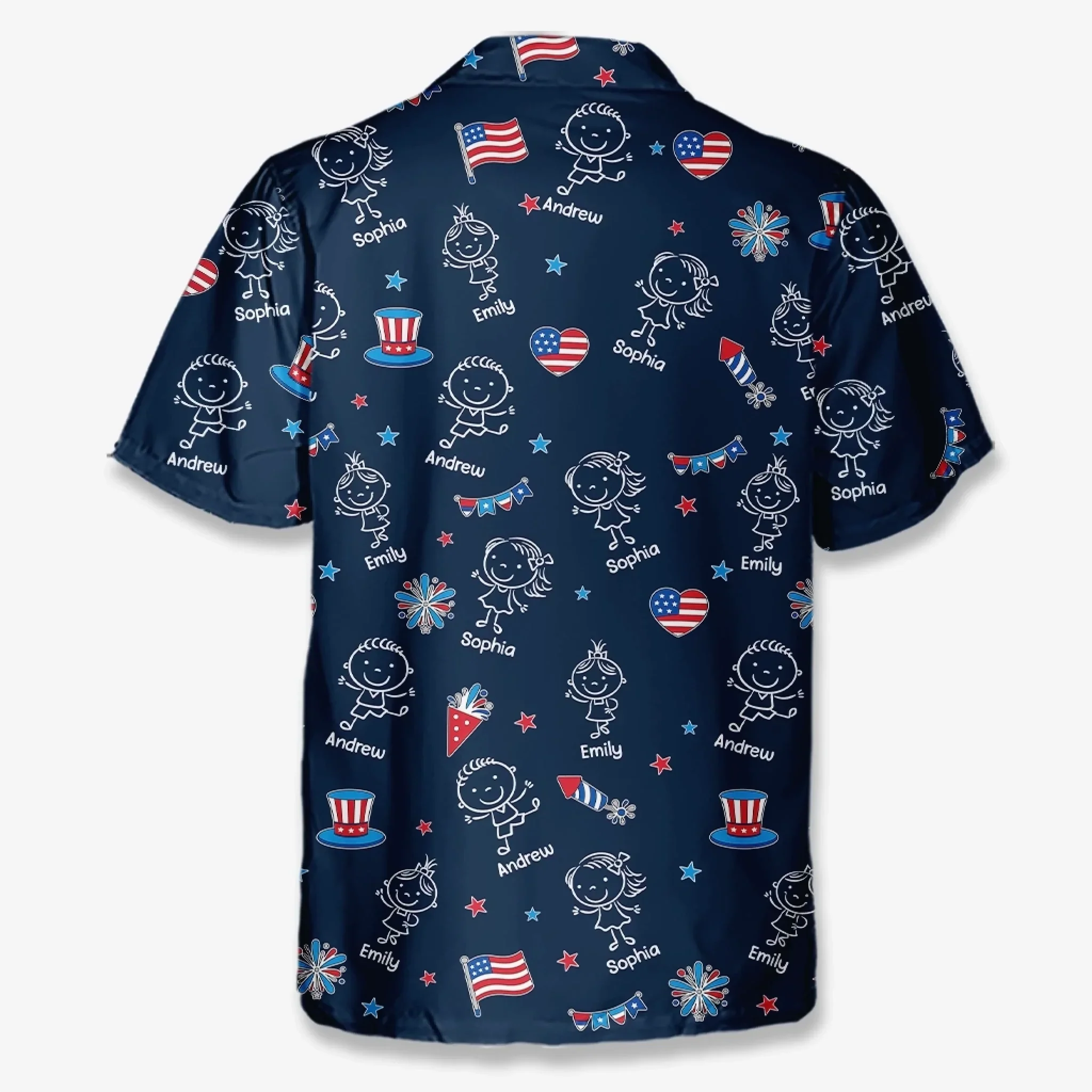 Custom Unisex Tropical Hawaiian Aloha Shirt - Personalized America 250th Anniversary Father's Day Gifts For Dad, Grandpa - Freedom Family Legacy