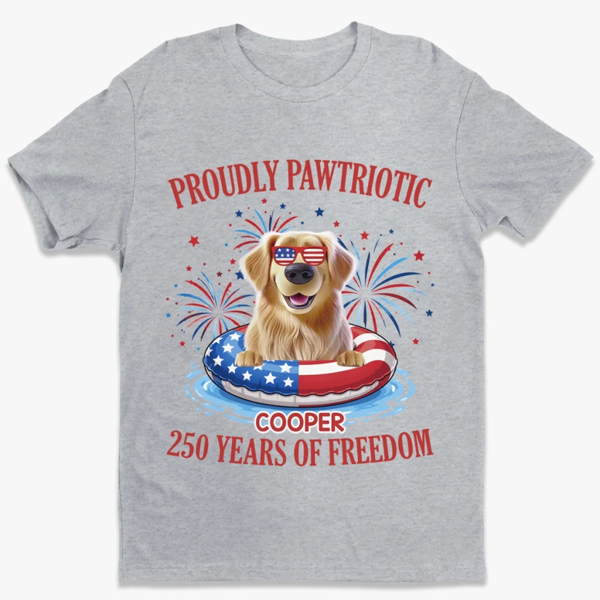 Custom Unisex T-shirt, Premium T-shirt, Hoodie - Personalized America 250th Anniversary Gifts For Dog Lovers, Dog Dad And Mom -  Paws & Freedom