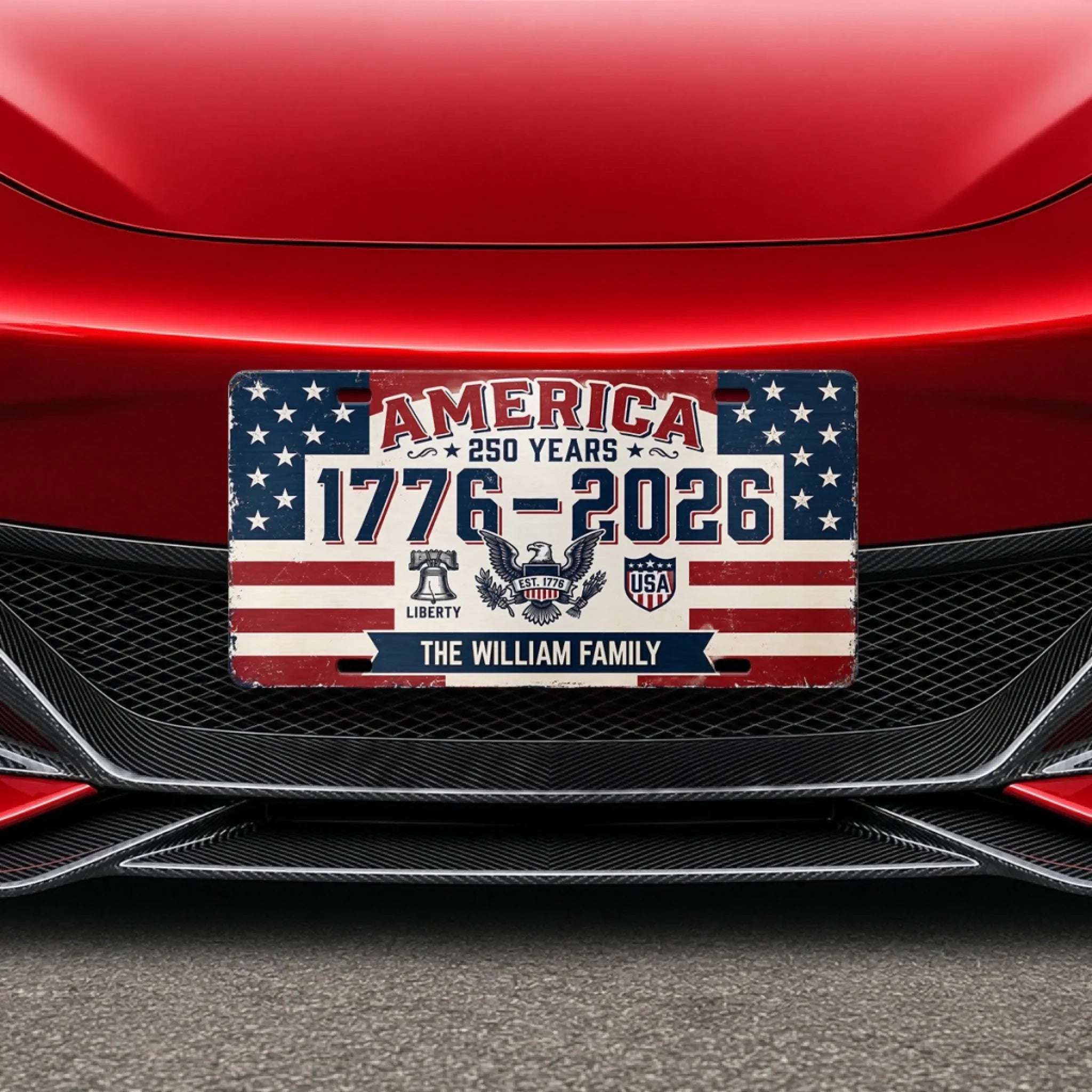 Custom License Plate - Personalized America 250th Anniversary Gifts For Mom, Dad, Brother, Sister, Kids - We Shine Best Together