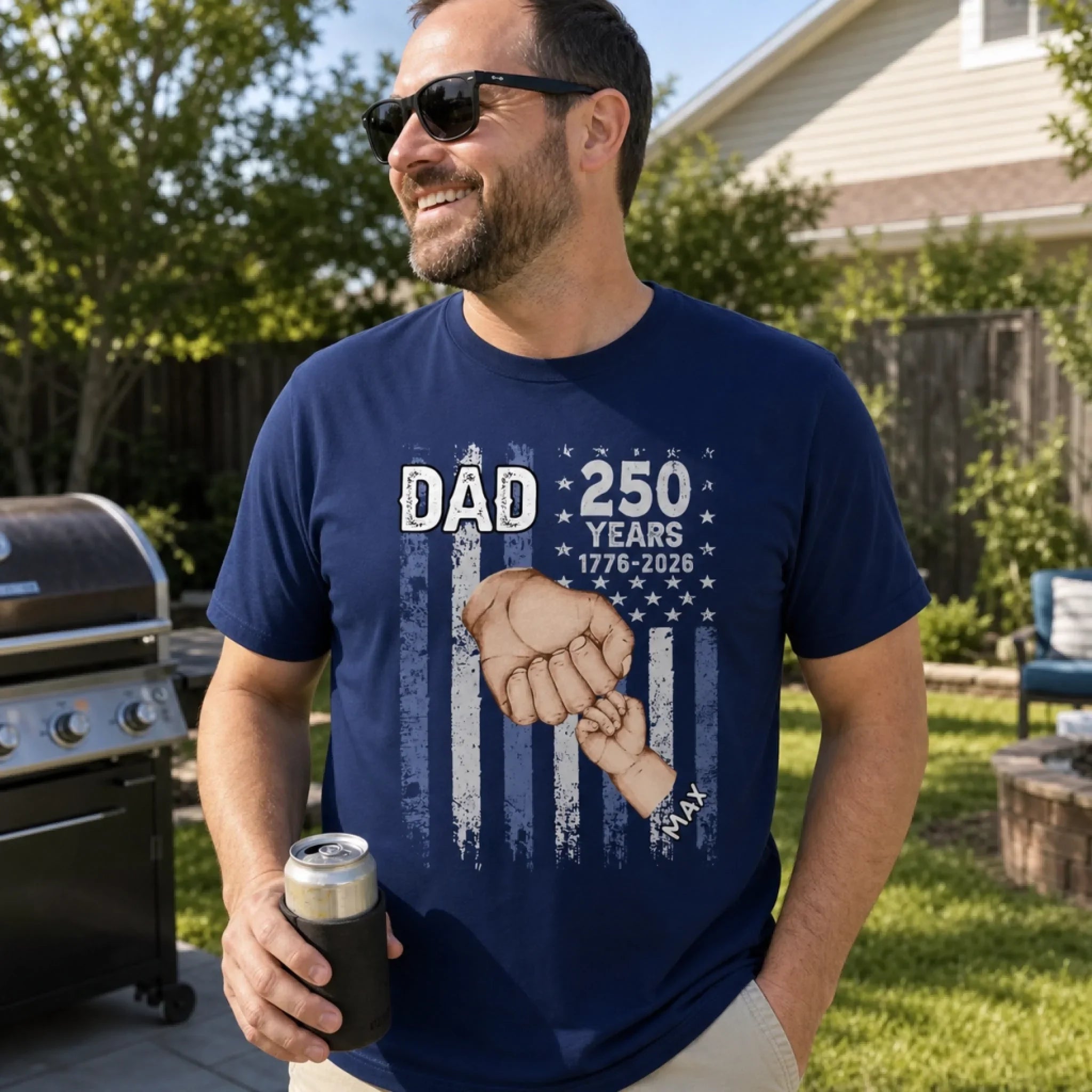 Custom T-shirt, Hoodie – Personalized America 250th Anniversary Father's Day Gifts For Dad, Grandpa – 250 Years Of Liberty