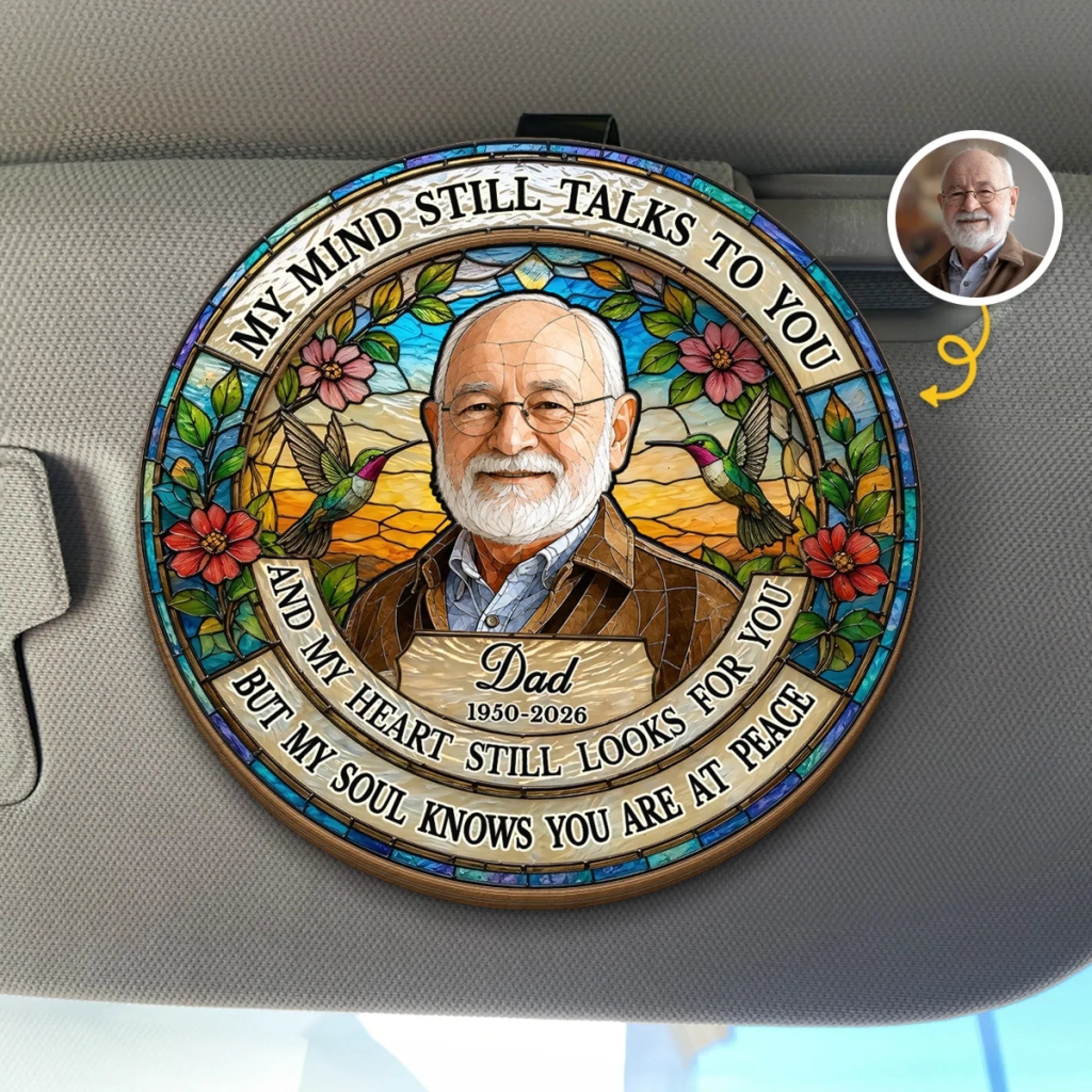 Custom Photo Car Visor Clip - Personalized Memorial Sympathy Gifts For Loss Of Mom, Dad - Gone Yet Forever In My Heart