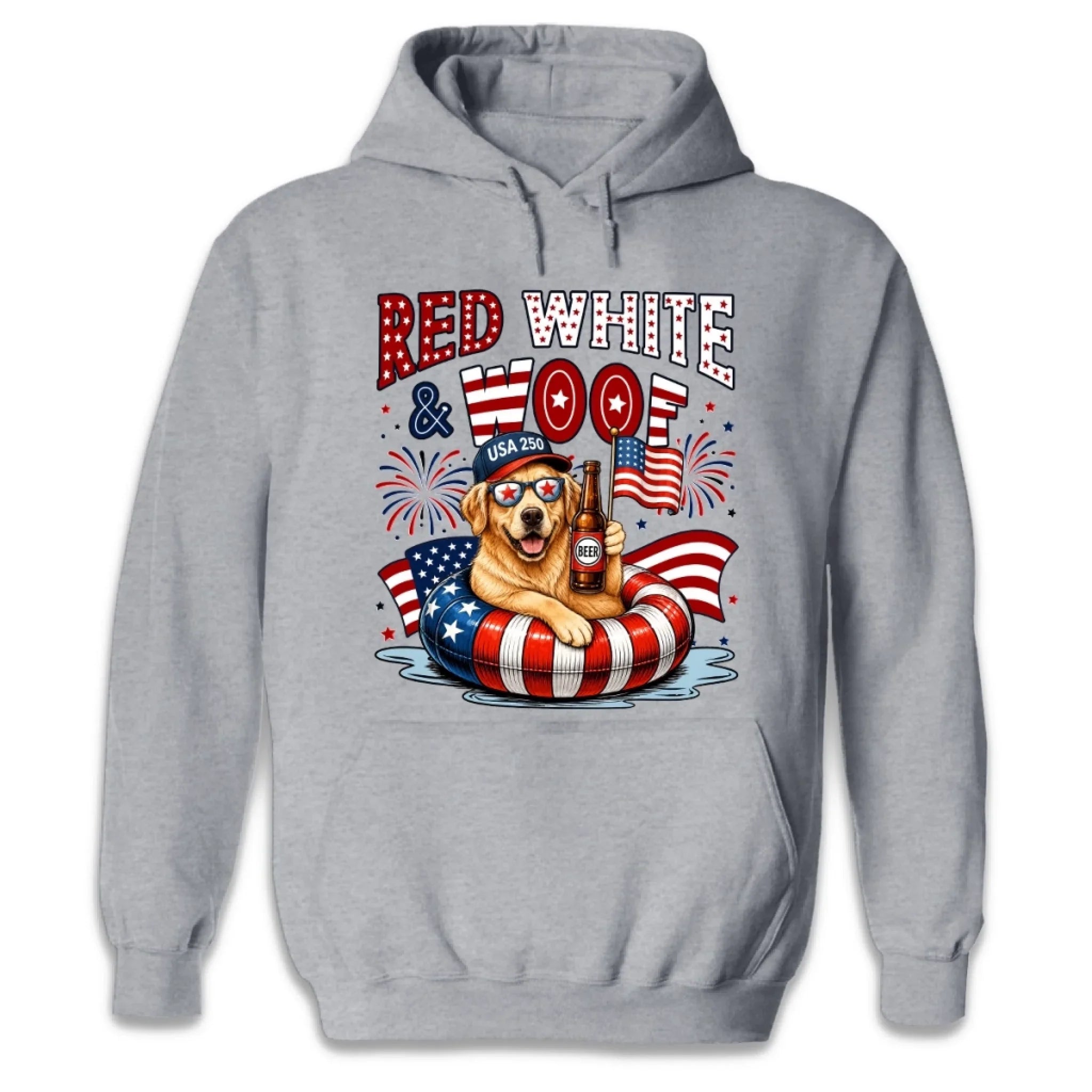 Custom Photo T-shirt, Hoodie - Personalized America 250th Anniversary Gifts For Dog Cat Lovers, Dog Dad And Mom, Cat Owners - Red White And Paws