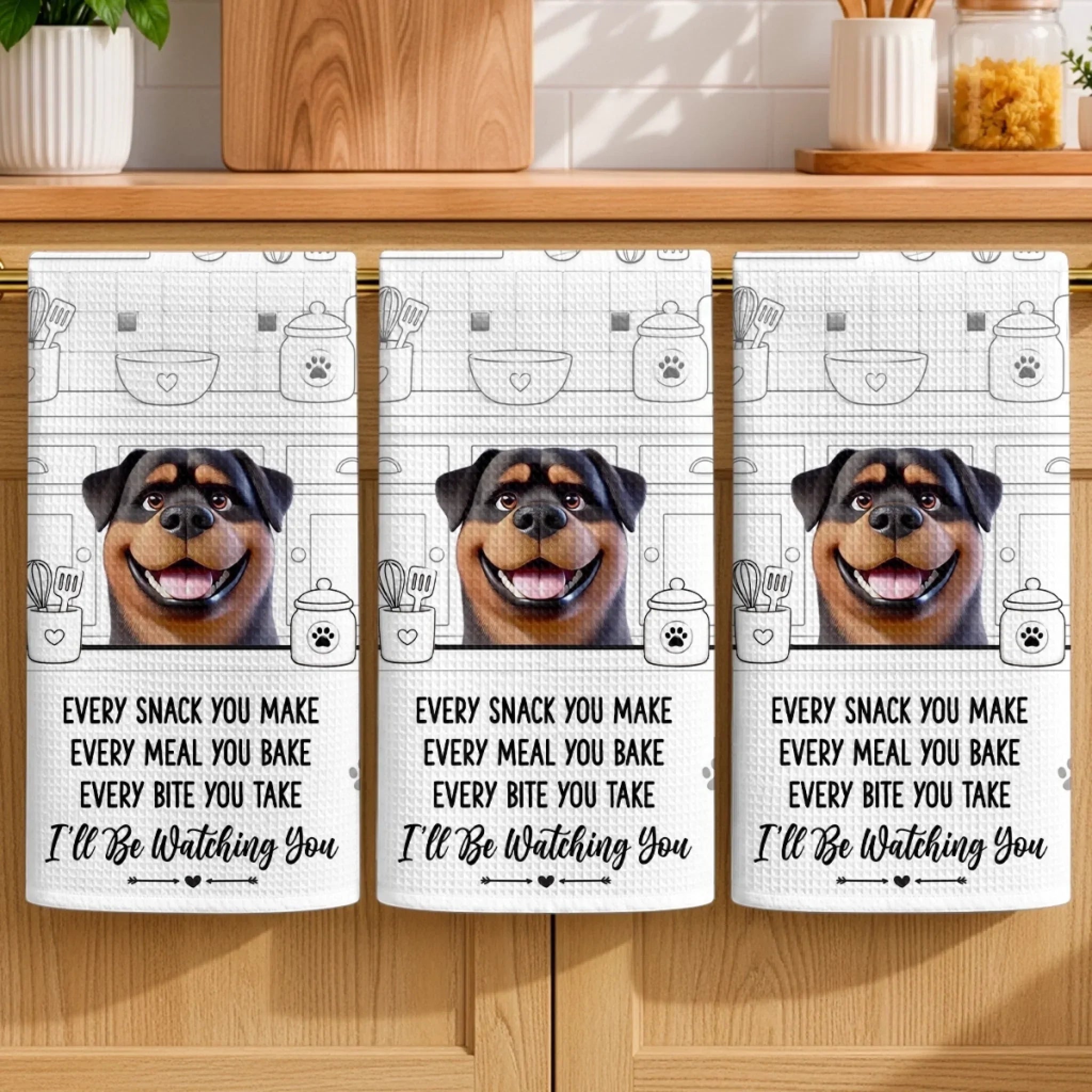 Custom Kitchen Towel - Personalized Birthday Gifts For Dog Cat Lovers, Dog Dad And Mom, Cat Owners - Master Of The Kitchen Stare