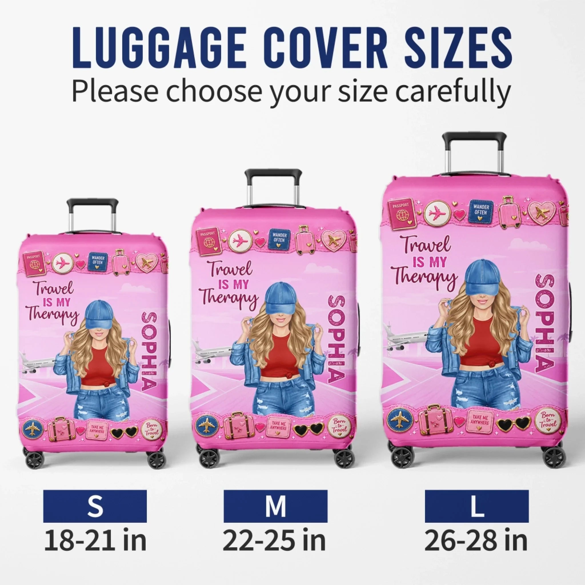 Custom Luggage Cover - Personalized Summer Vacation And Travel Gifts For Women, Besties, Sisters, BFF - Collecting Memories Worldwide