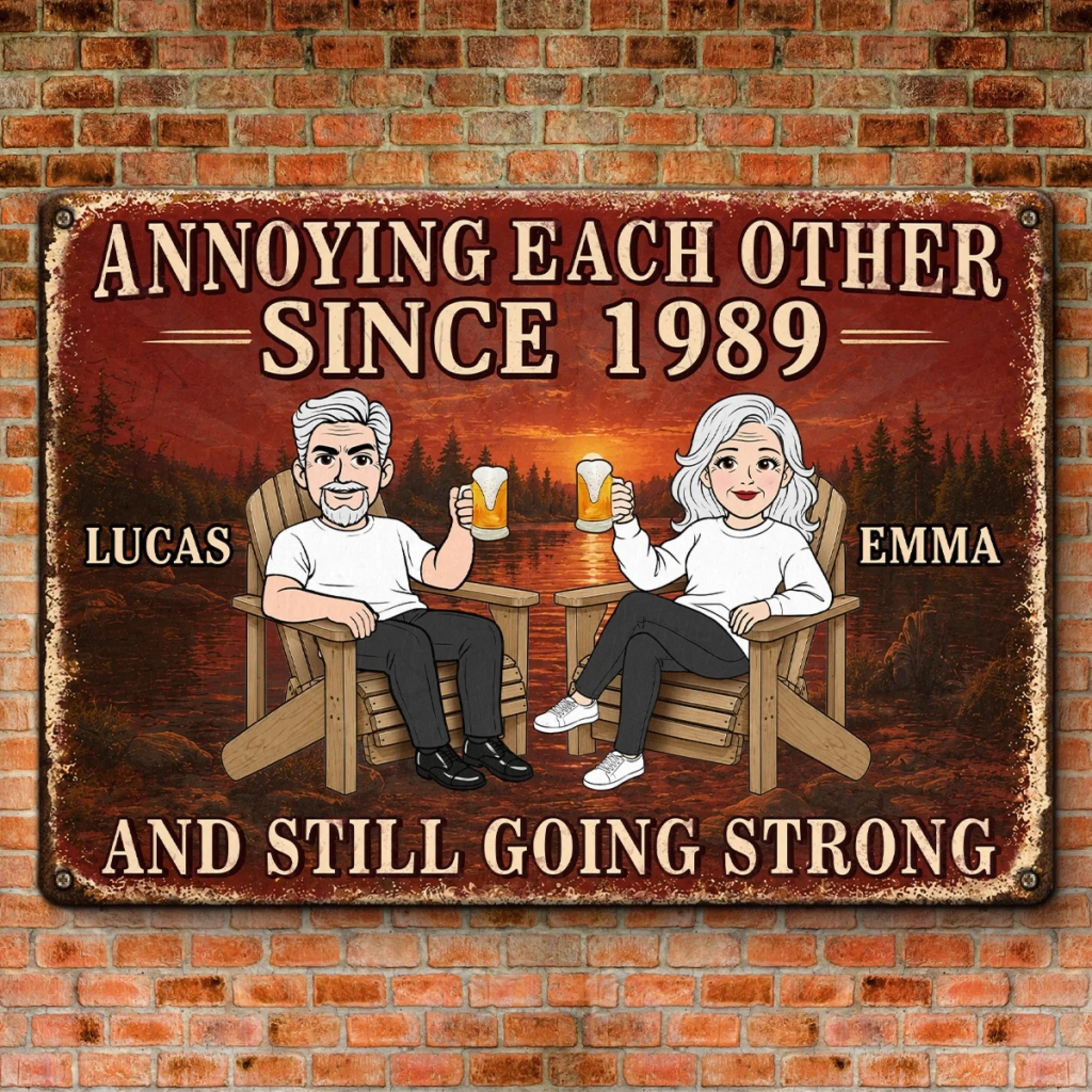 Custom Home Decor Metal Sign - Personalized Anniversary Wedding Gifts For Husband And Wife, Him And Her - Driving Each Other Crazy