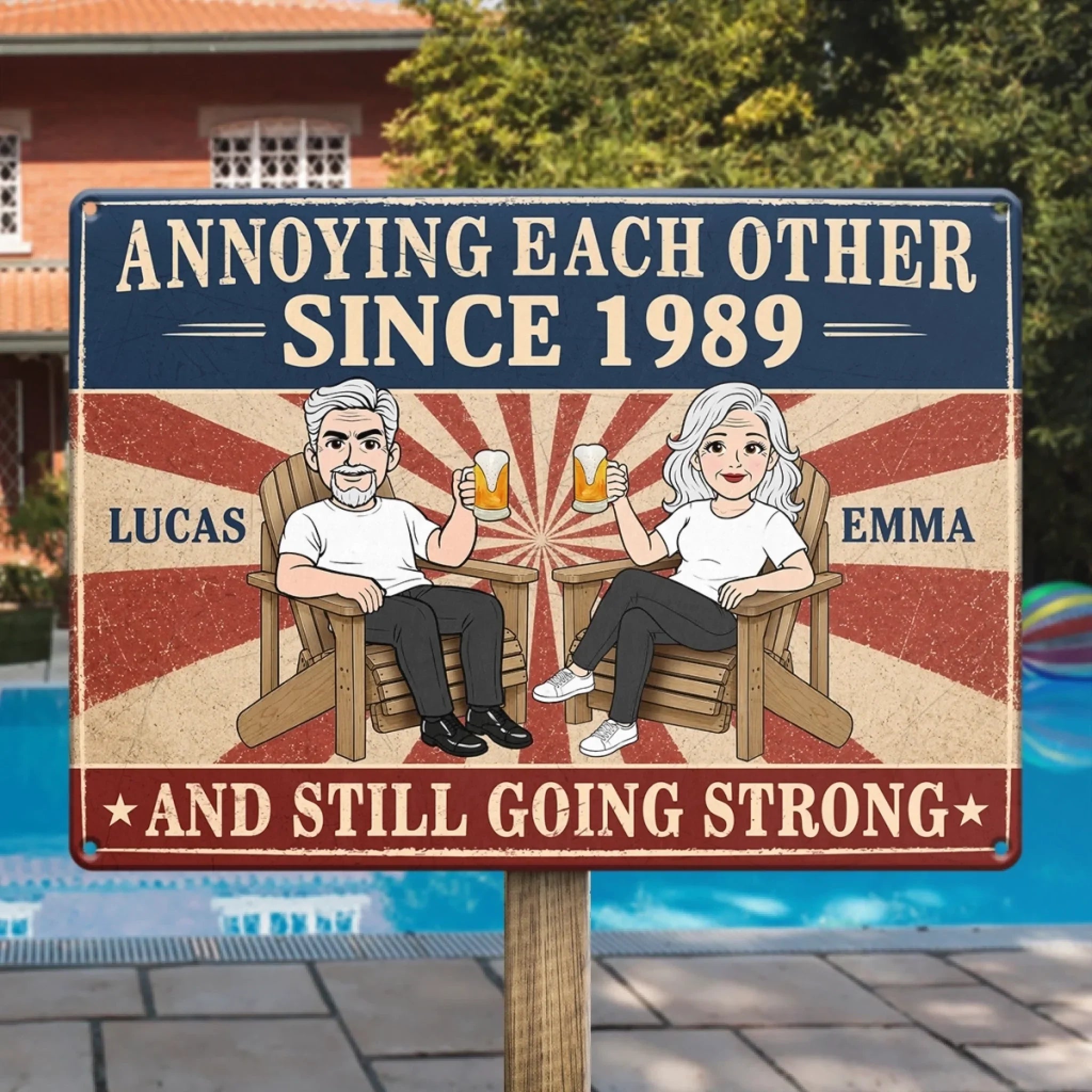 Custom Home Decor Metal Sign - Personalized  Anniversary Wedding Gifts For Husband And Wife, Him And Her - Love You, You Weirdo