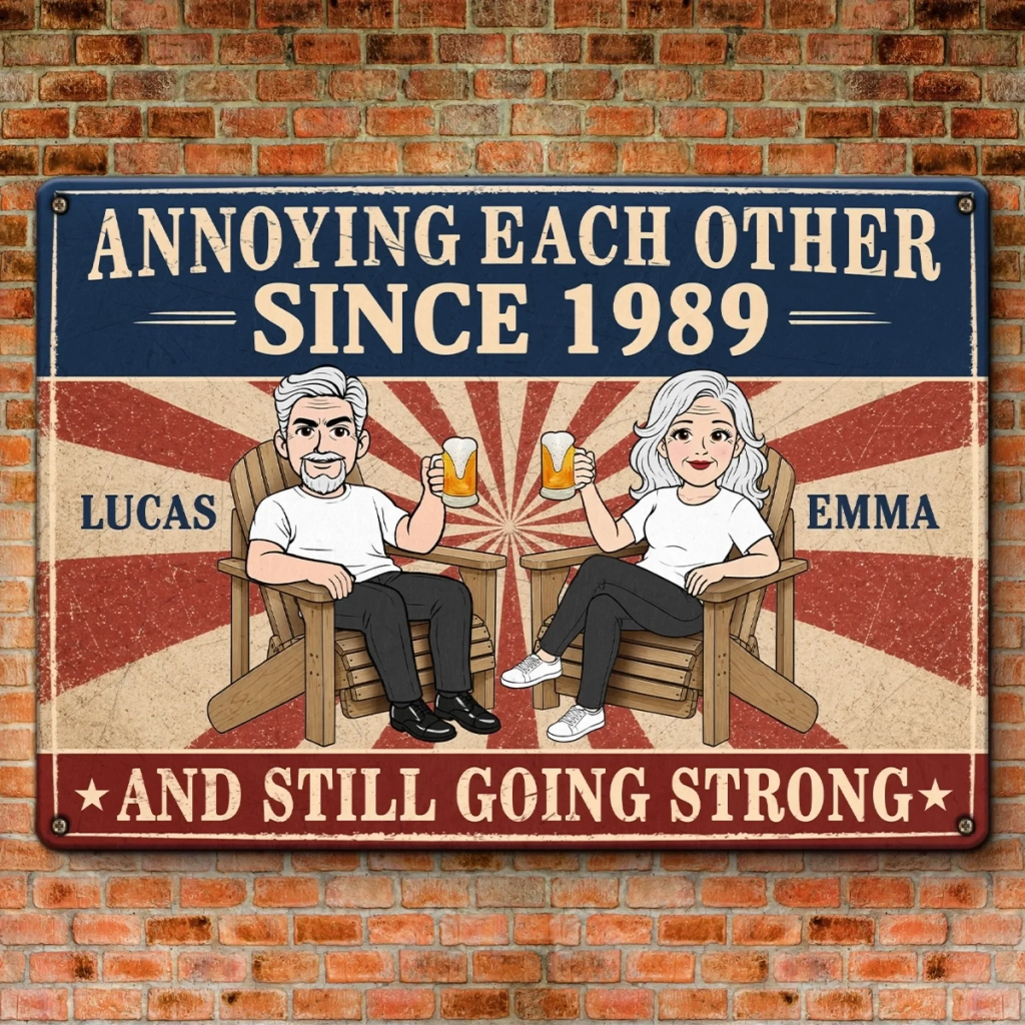 Custom Home Decor Metal Sign - Personalized  Anniversary Wedding Gifts For Husband And Wife, Him And Her - Love You, You Weirdo