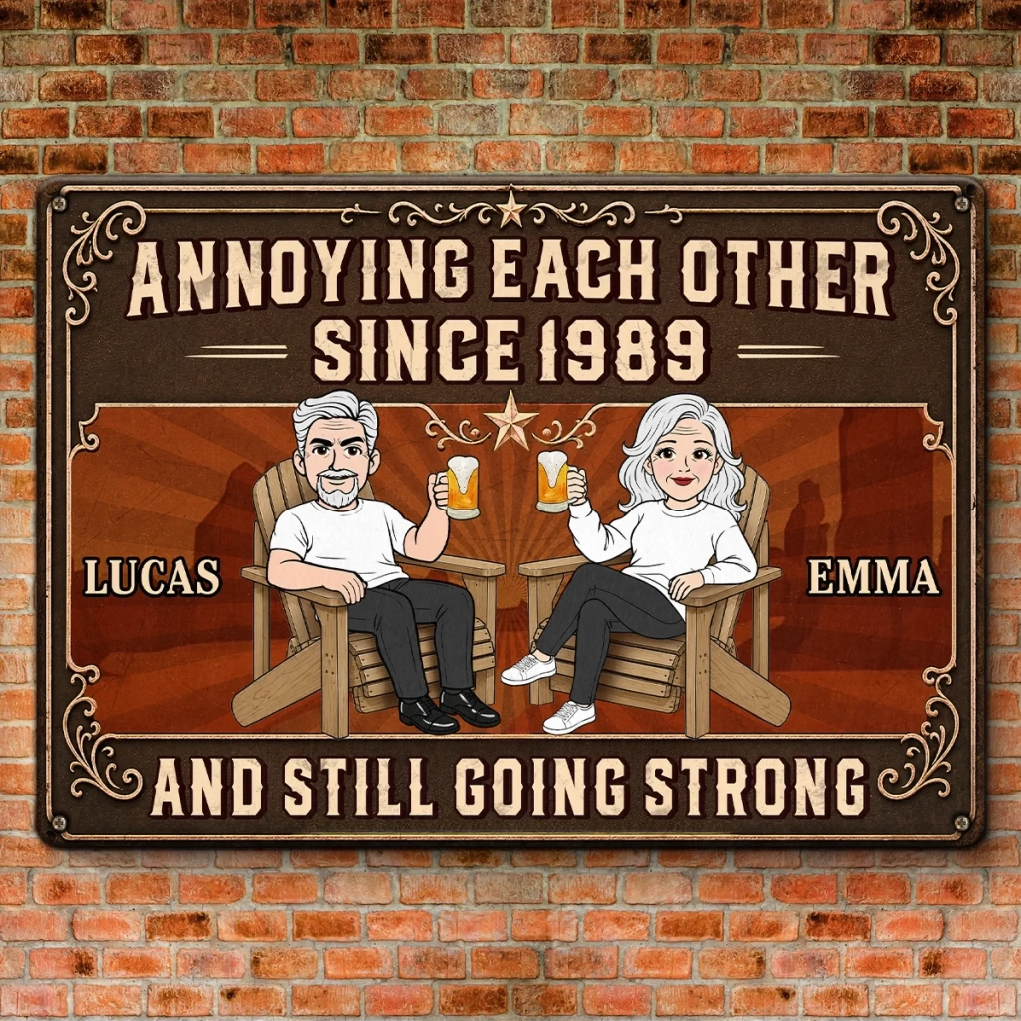 Custom Home Decor Metal Sign - Personalized  Anniversary Wedding Gifts For Husband And Wife, Him And Her - Stuck With You