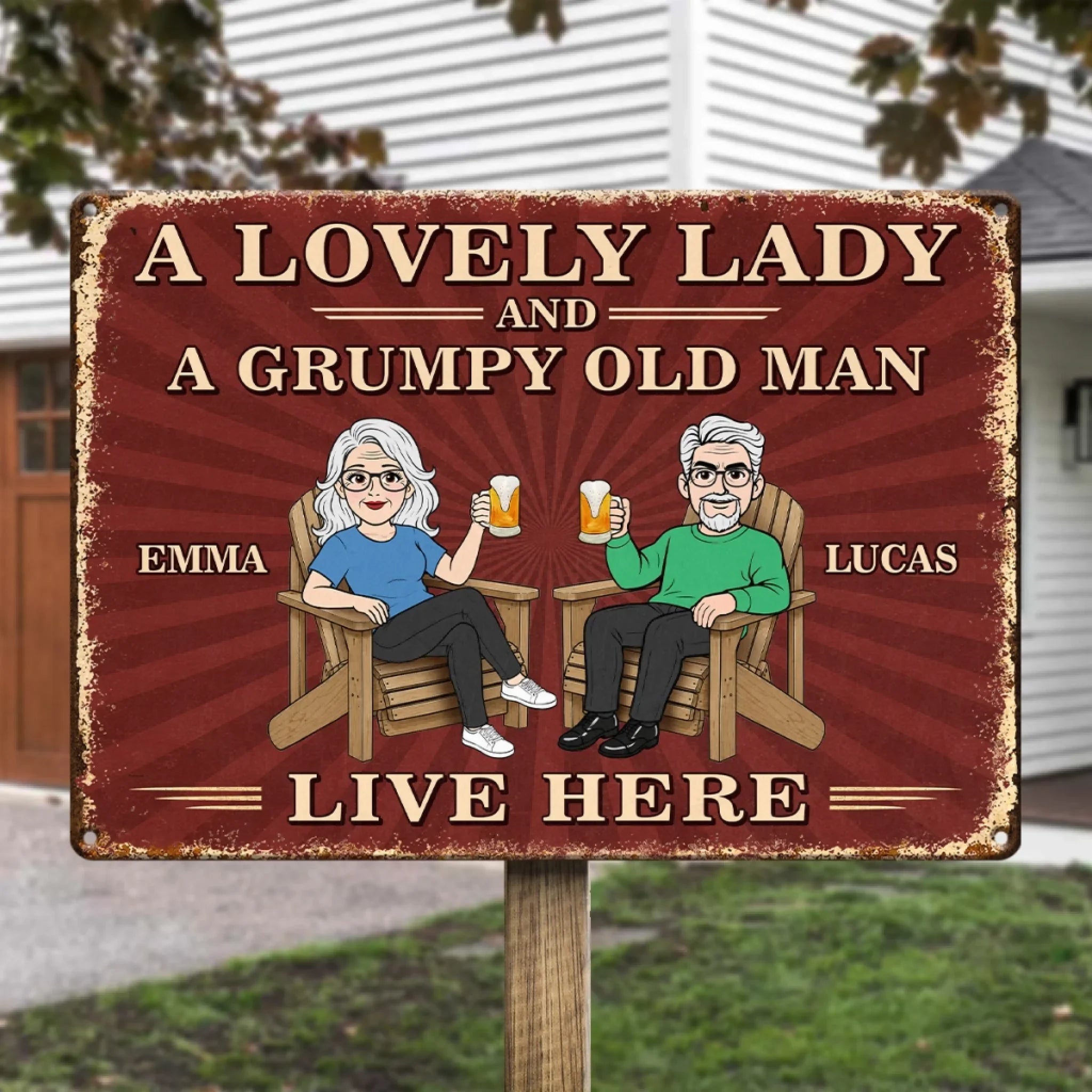 Custom Home Decor Metal Sign - Personalized  Anniversary Wedding Gifts For Husband And Wife, Him And Her -  Our Real Life Sitcom
