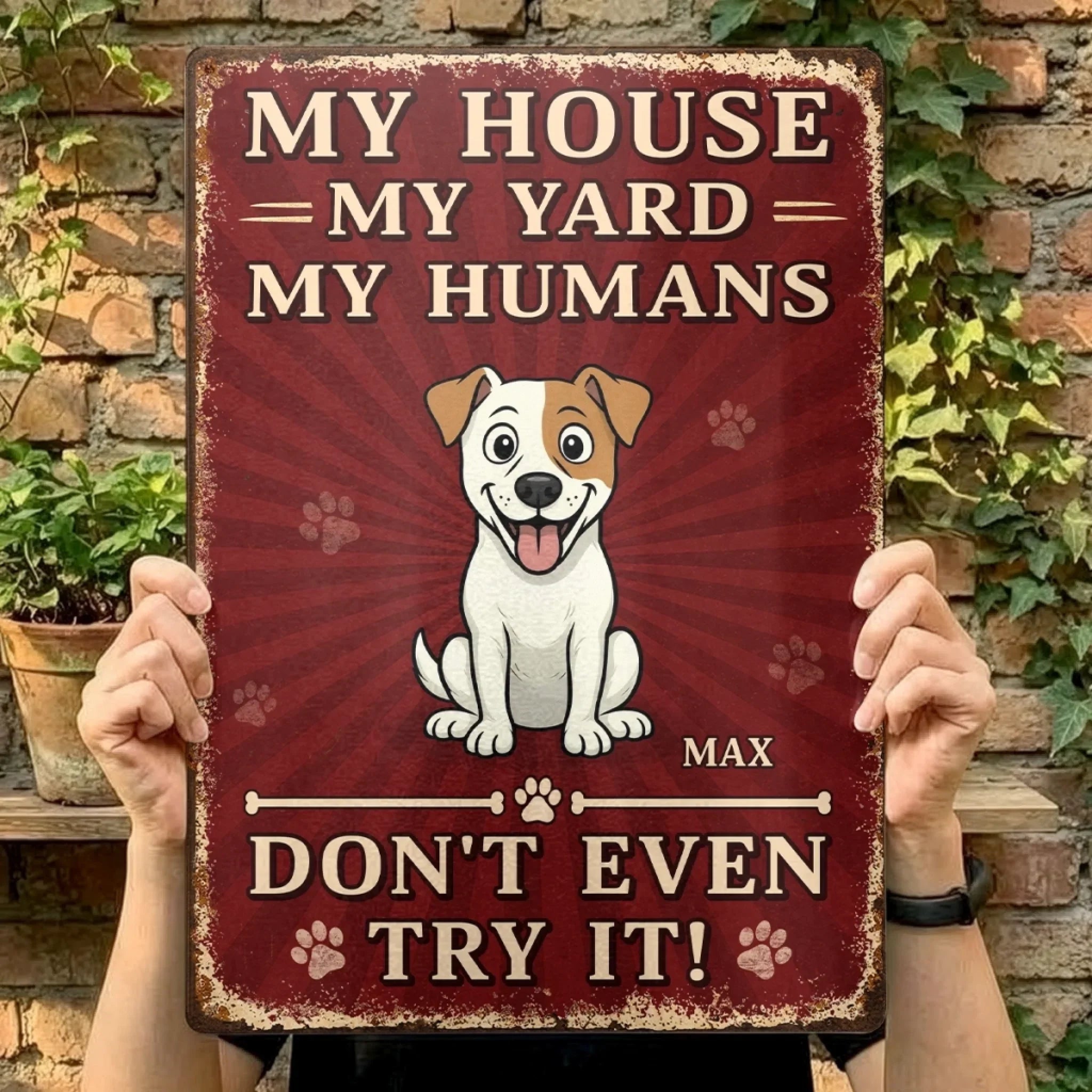 Custom Home Decor Metal Sign - Personalized  Birthday Gifts For Dog Lovers, Dog Dad And Mom - Protected By Furry Chaos