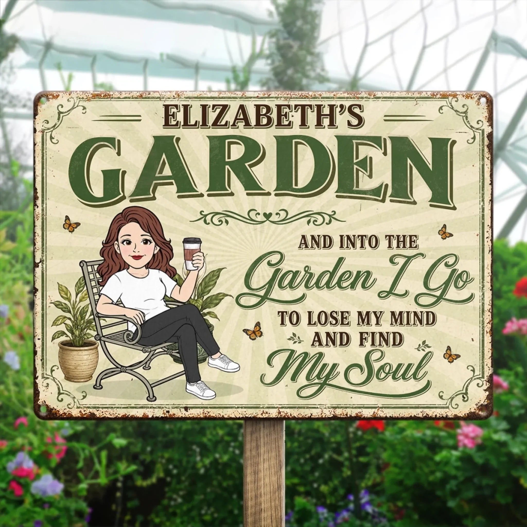 Custom Home Decor Metal Sign - Personalized  Birthday Garden Gifts For Gardeners - Losing My Mind In The Garden