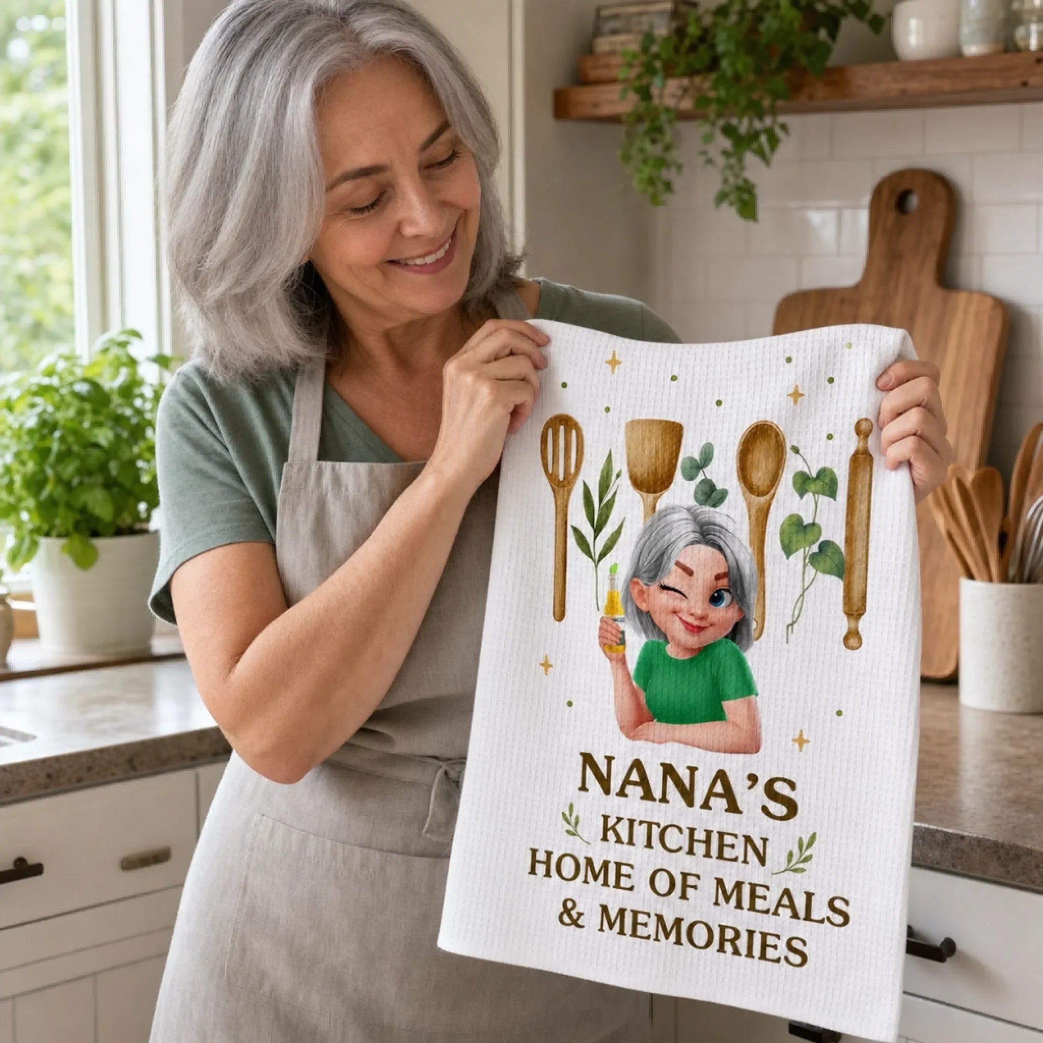 Custom Kitchen Towel - Personalized Birthday Gifts For Her, Mom, Grandma - Welcome To My Sweet Oasis