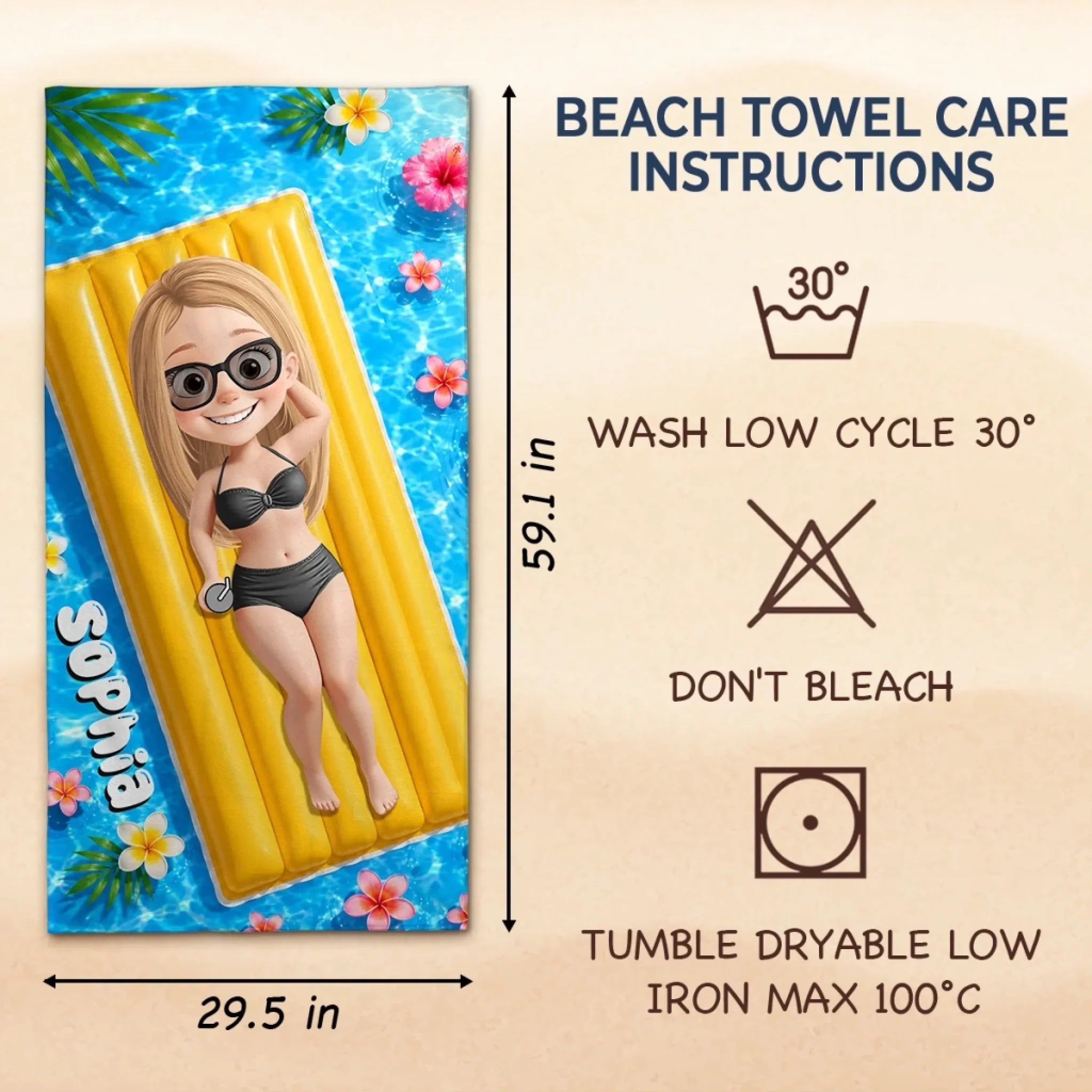 Custom Beach Towel - Personalized Summer Vacation And Travel Gifts For Women, Besties, Sisters, BFF - Beach Mode On