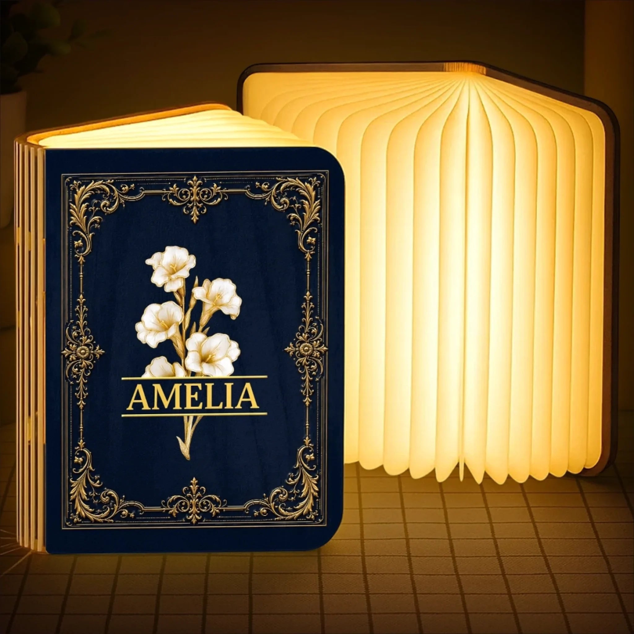 Custom Foldable LED Magic Book Lamp - Personalized Bookish Gifts For Book Lovers, Bookworms, Readers - Where Stories Begin
