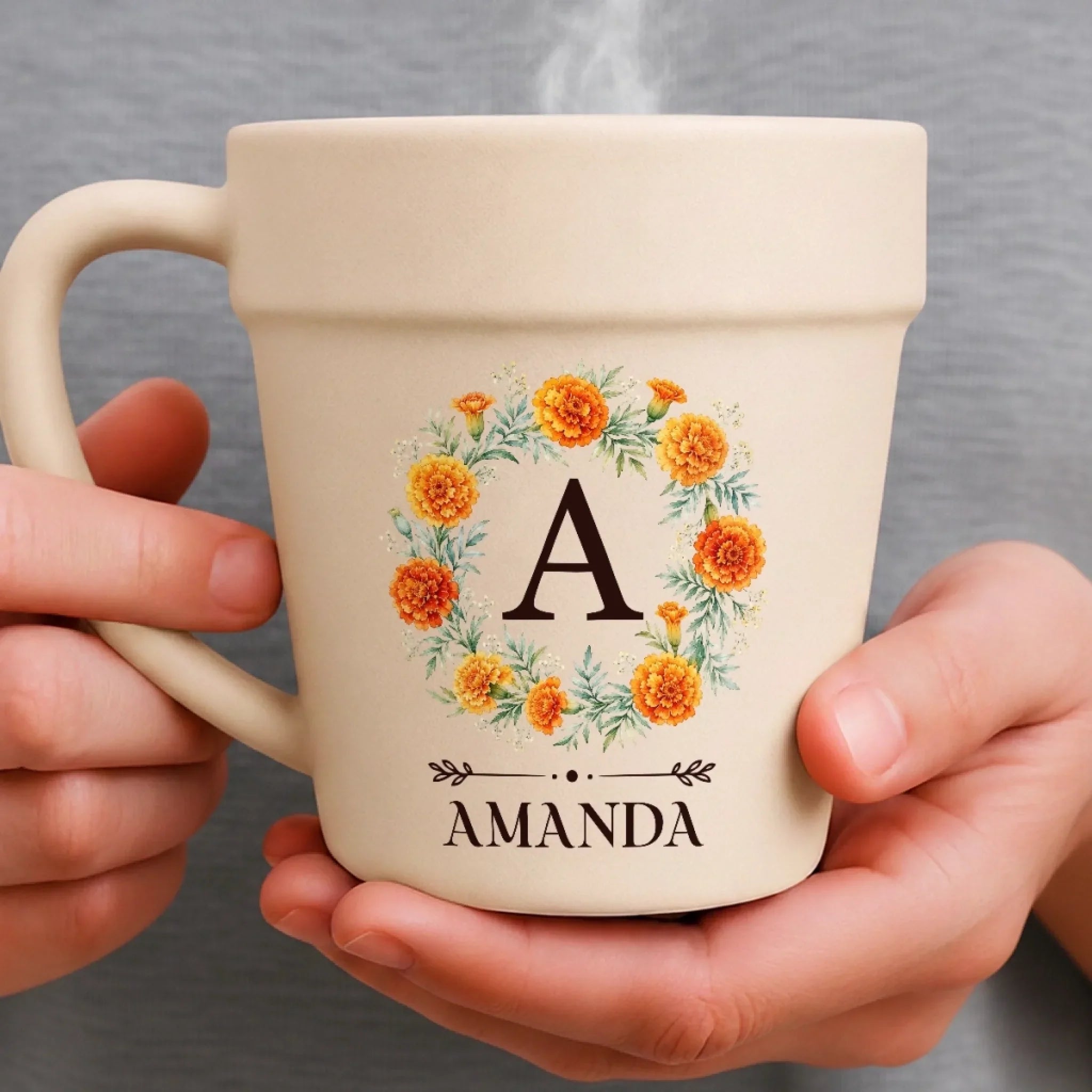 Custom Plant Pot Ceramic Mug - Personalized Birthday Garden Gifts For Gardeners, Women, Besties, Sisters, BFF - Shhh, My Flowers Are Sleeping