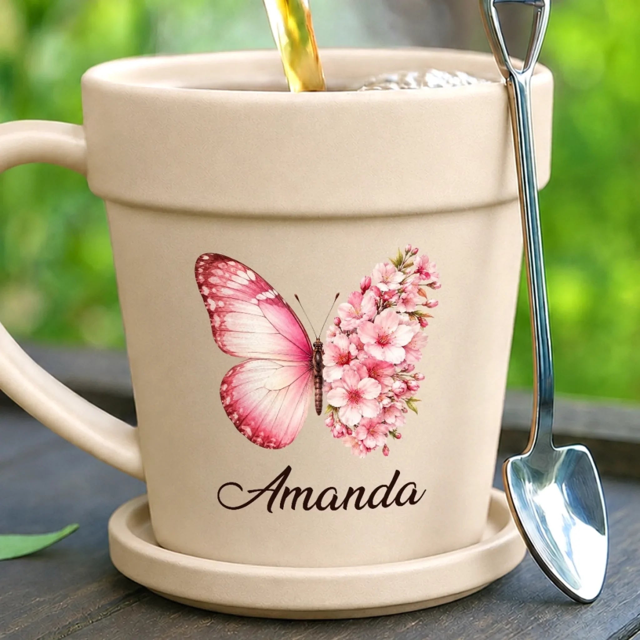 Custom Plant Pot Ceramic Mug - Personalized Birthday Garden Gifts For Gardeners, Women, Besties, Sisters, BFF - Slay The Day