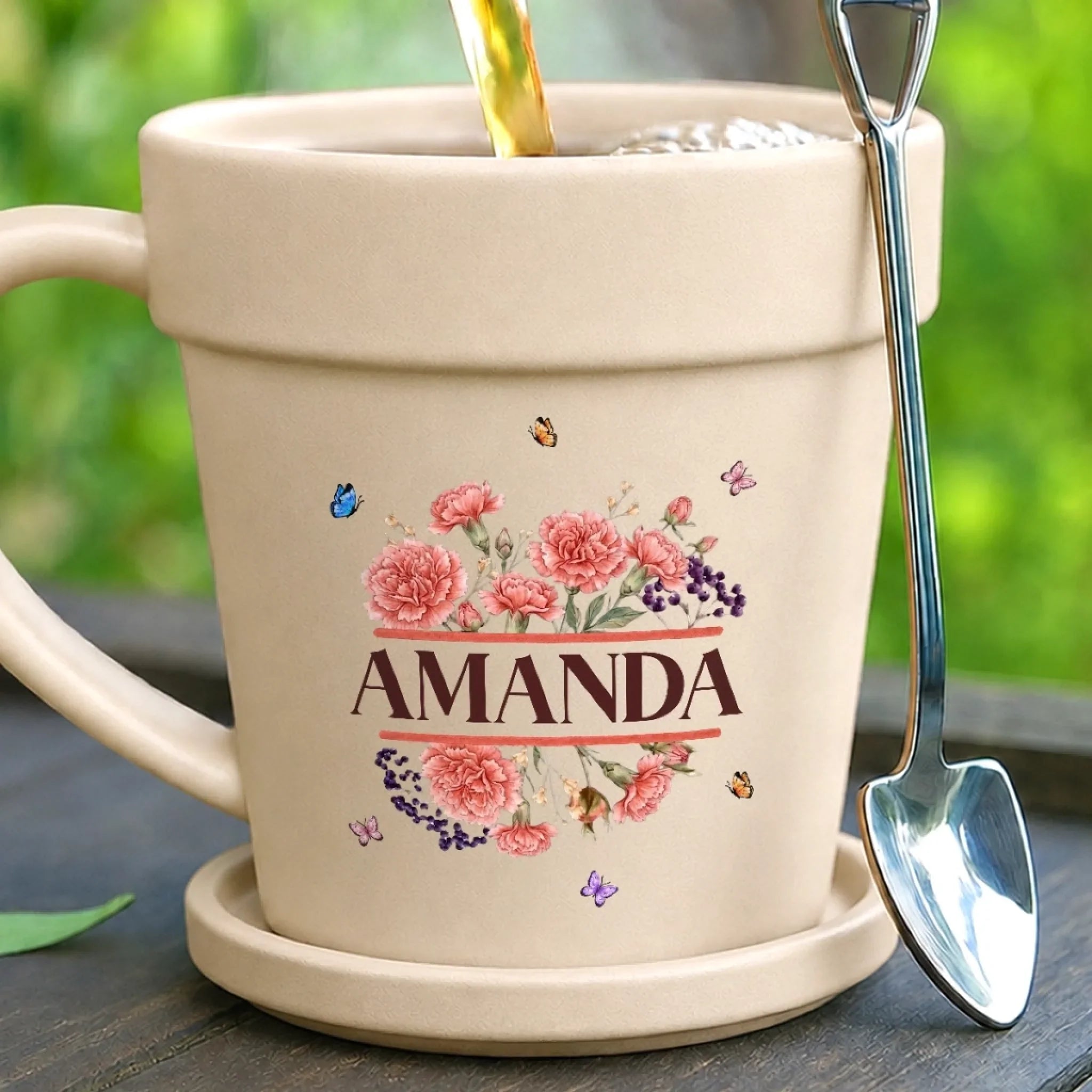 Custom Plant Pot Ceramic Mug - Personalized Birthday Garden Gifts For Gardeners, Women, Besties, Sisters, BFF -  Just A Girl And Her Pot