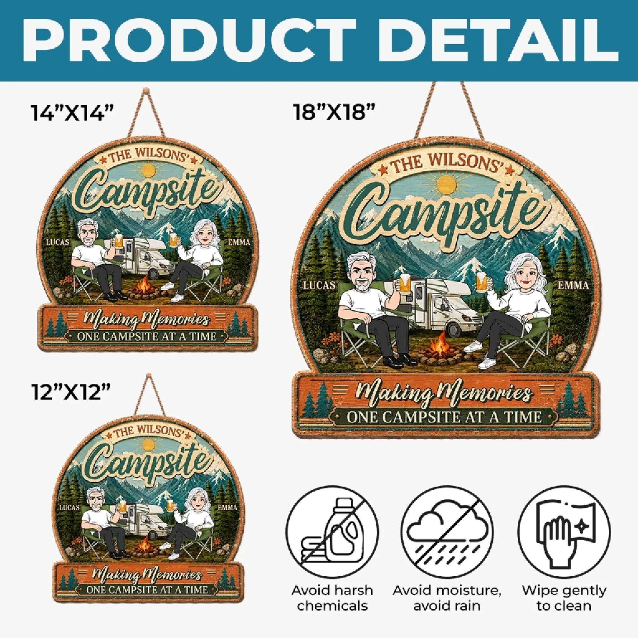 Custom Wood Sign - Personalized Anniversary Wedding Camping Gifts For Campers, Husband And Wife, Him And Her - Camp Life Best Life