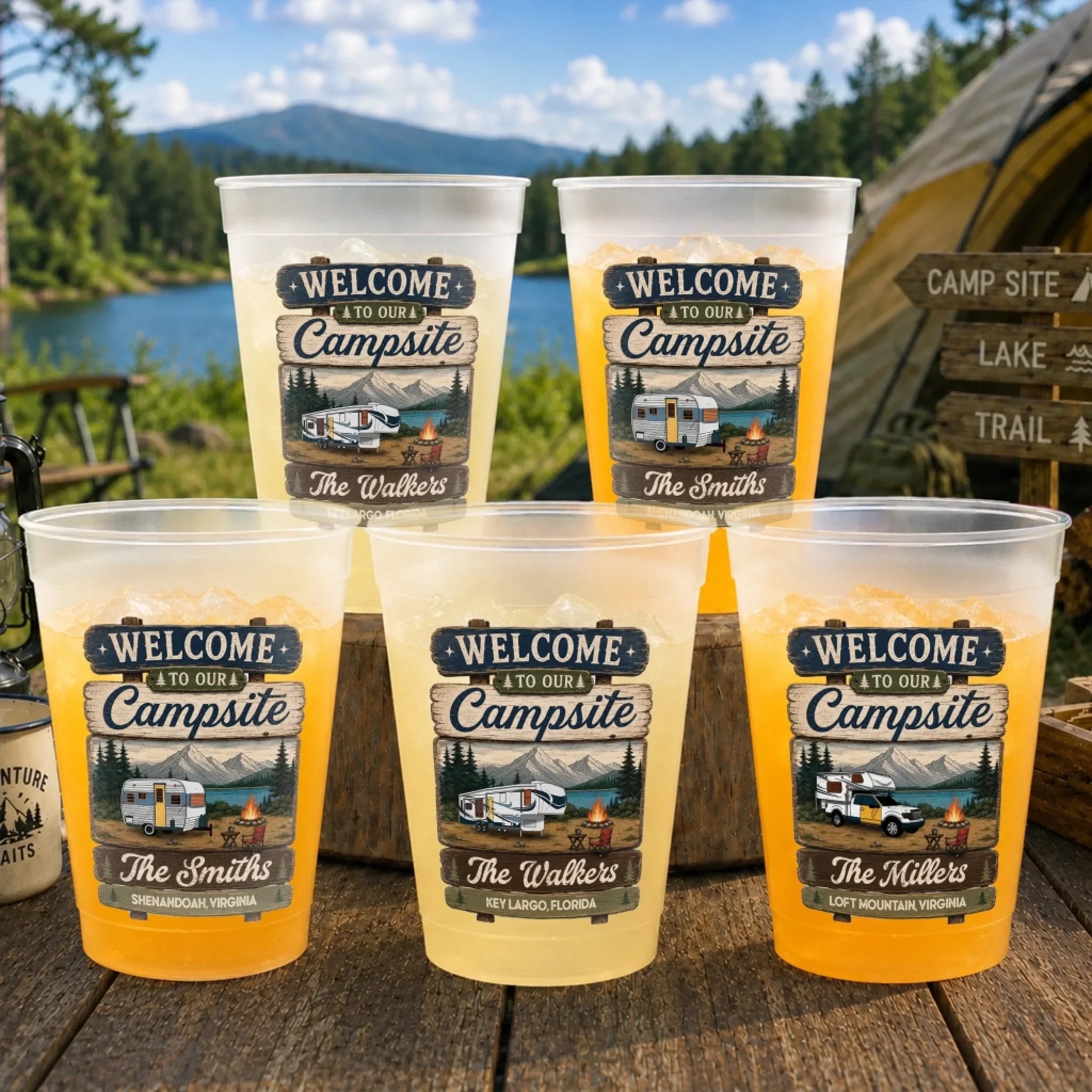 Custom Party Cups - Personalized Birthday Camping Gifts For Campers - Camp More Live More