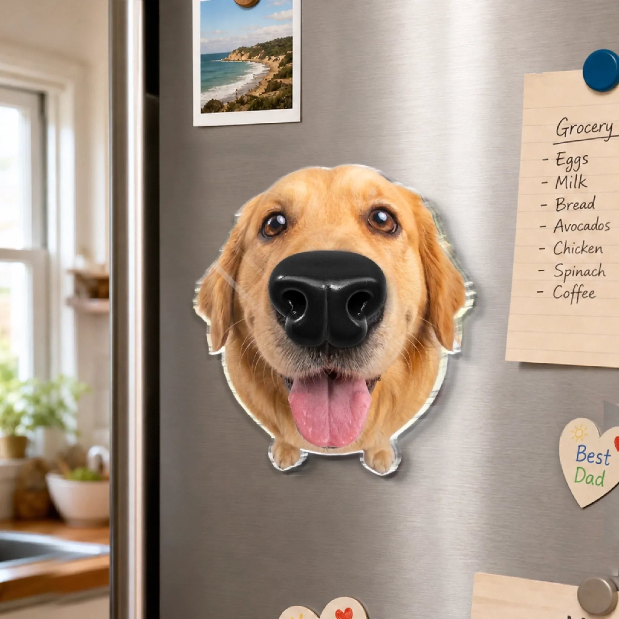 Custom Photo Dog Nose Squishy Fridge Magnet - Personalized Birthday Gifts For Dog Lovers, Dog Dad And Mom - Boop It, Love It