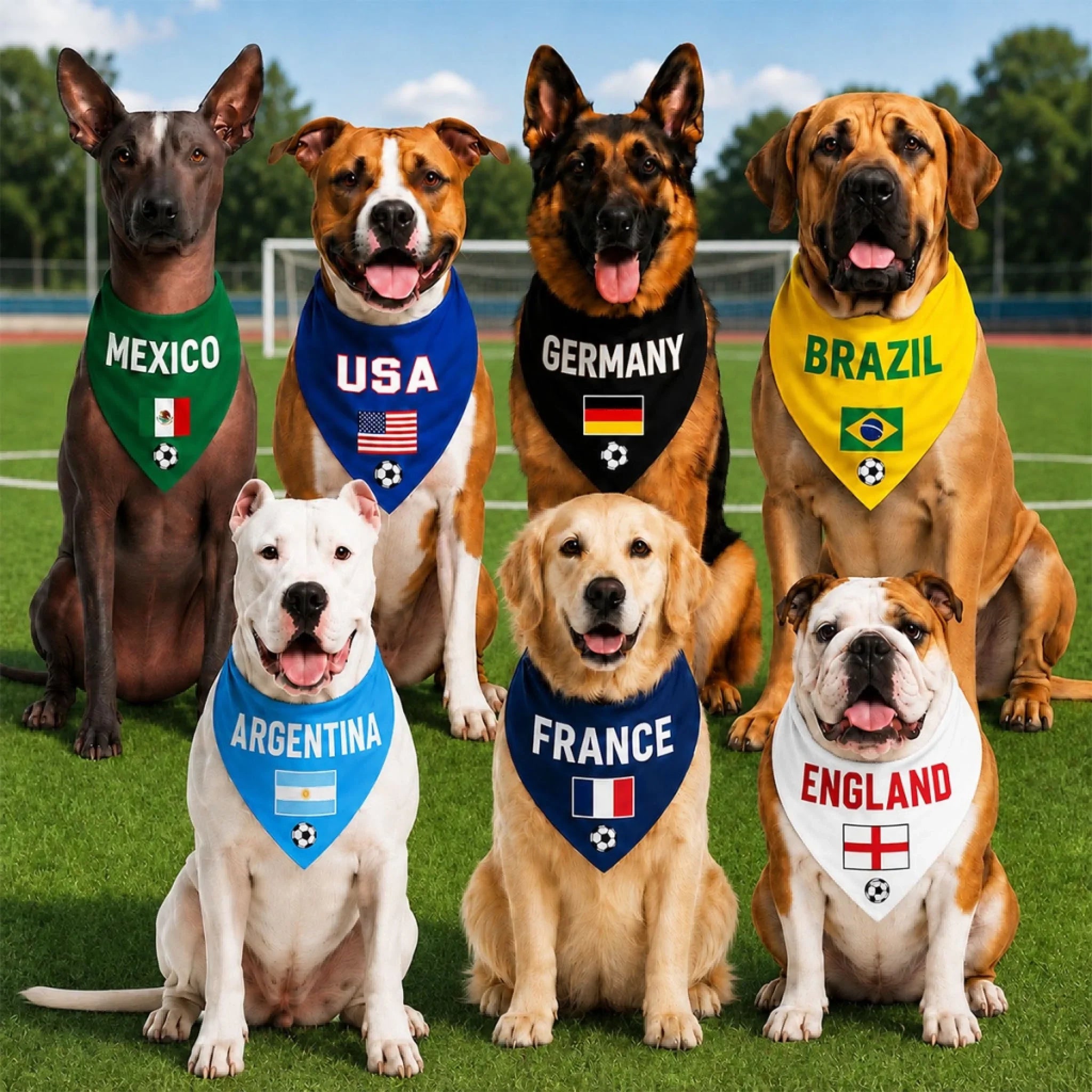 Custom World Football Pet Bandana - Personalized Birthday Gifts For Football Dog Cat Lovers, Dog Dad And Mom, Cat Owners - Epic Dog Squad