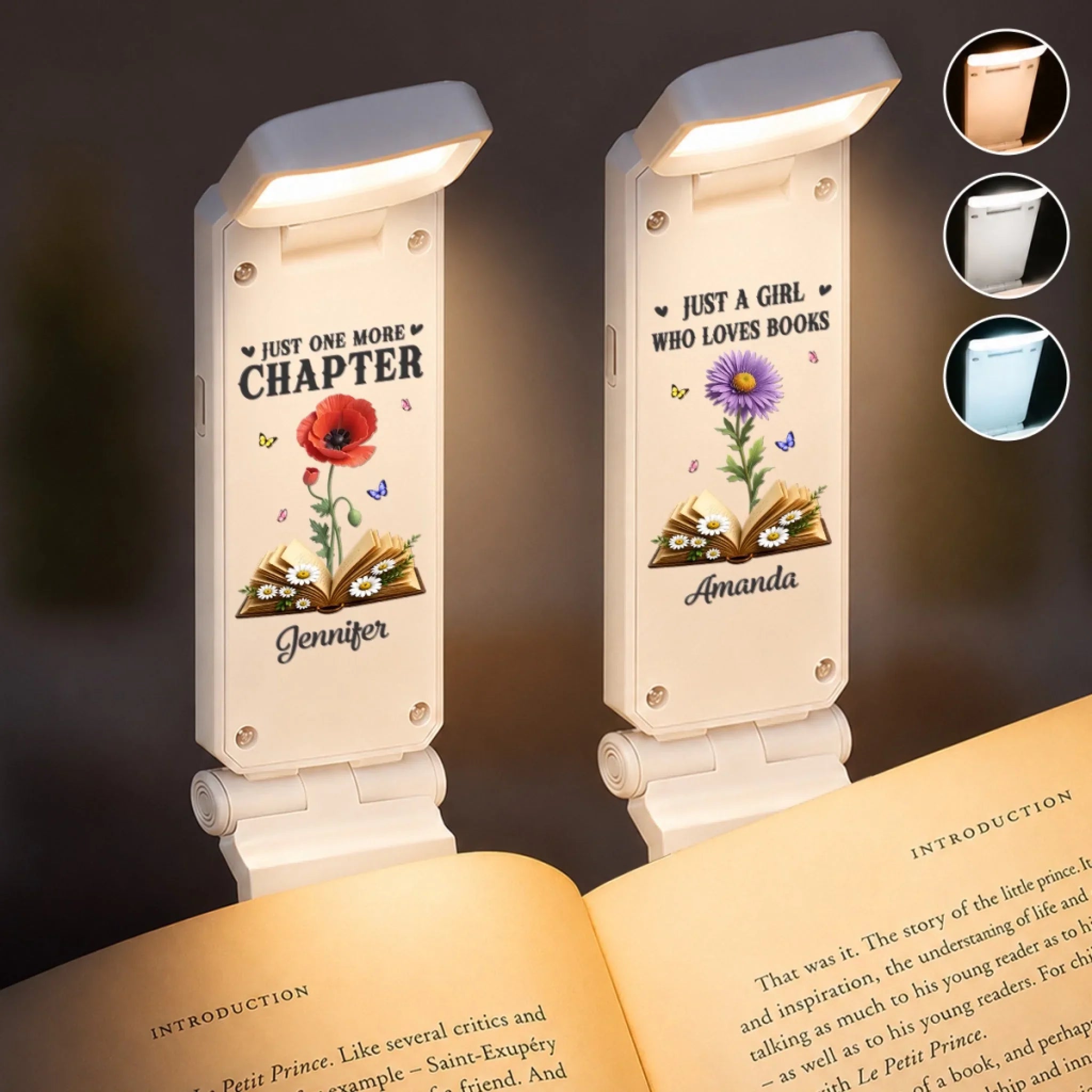 Custom Clip LED Reading Lamp - Personalized Bookish Gifts For Book Lovers, Bookworms, Readers - Books Touch The Soul