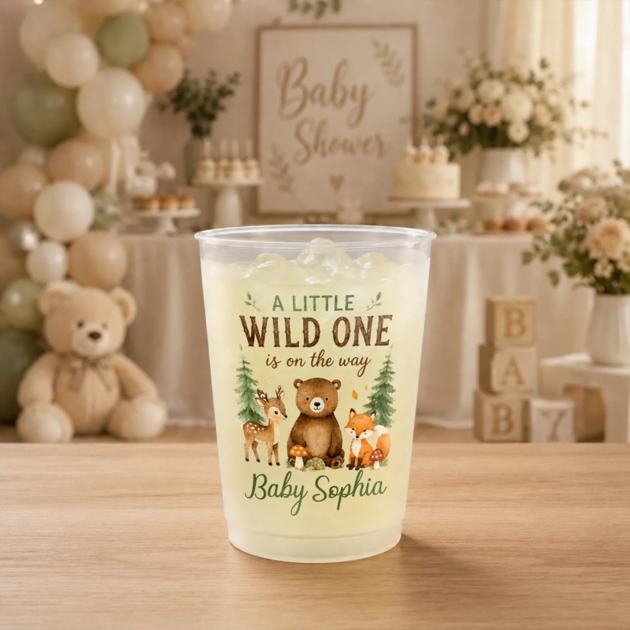 Custom Party Cups - Personalized Baby Shower, Gender Reveal Gifts For New Moms, New Dads, New Parents - A Little Wild One