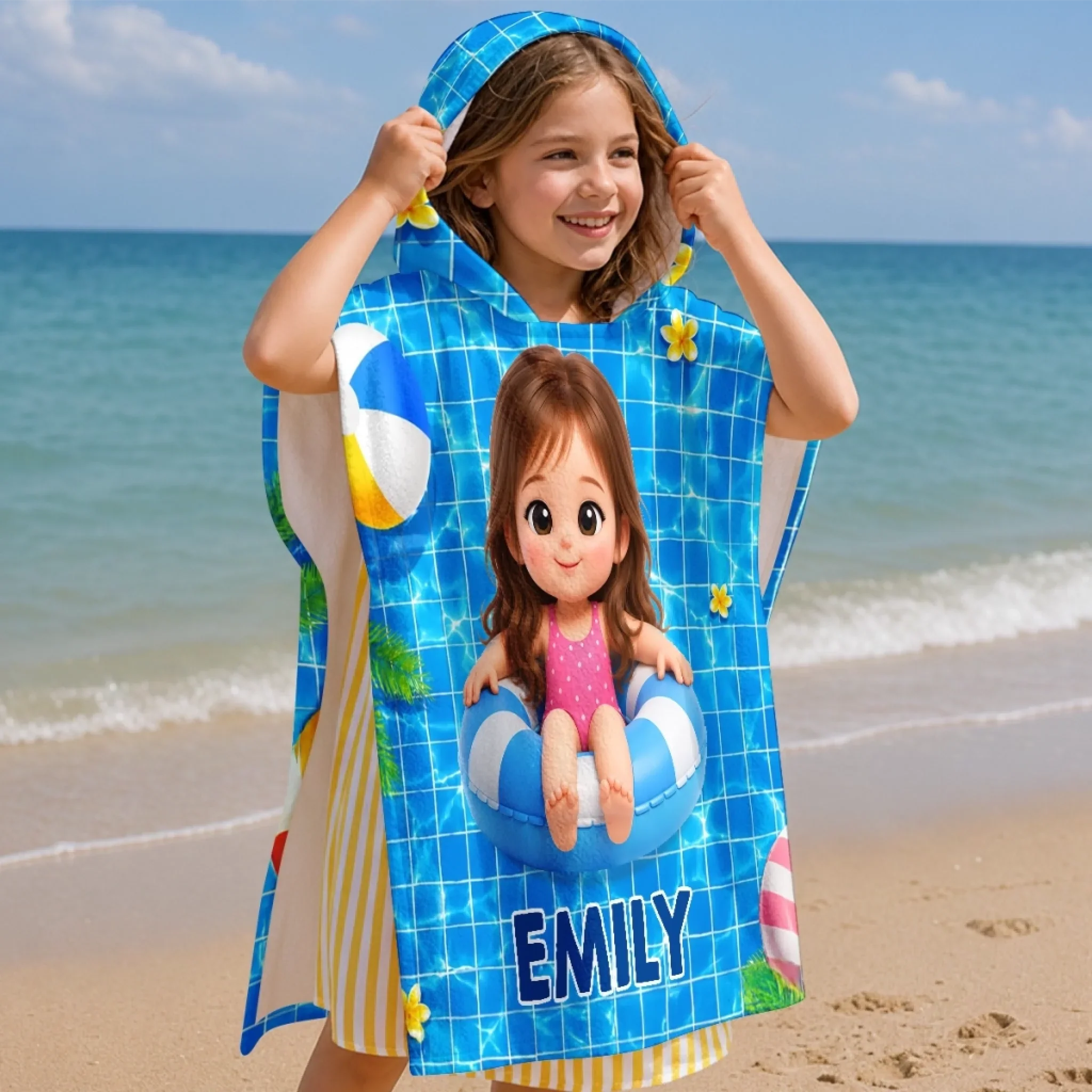 Custom Photo Poncho Beach Towel - Personalized Summer Vacation And Travel Gifts For Women, Men, Kids - Summer Is Calling