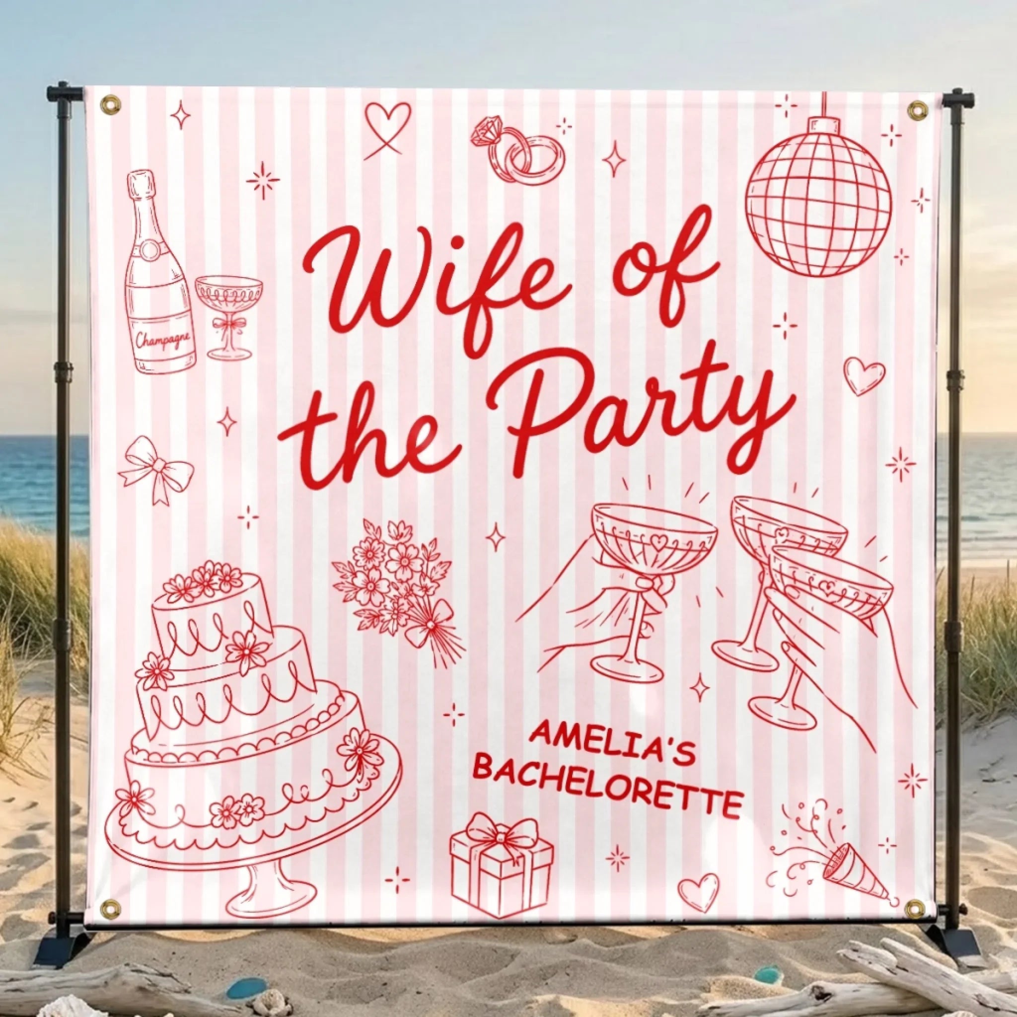 Custom Backdrop - Personalized Summer Vacation And Travel Gifts For Best Friends, Family - Wife Of The Party