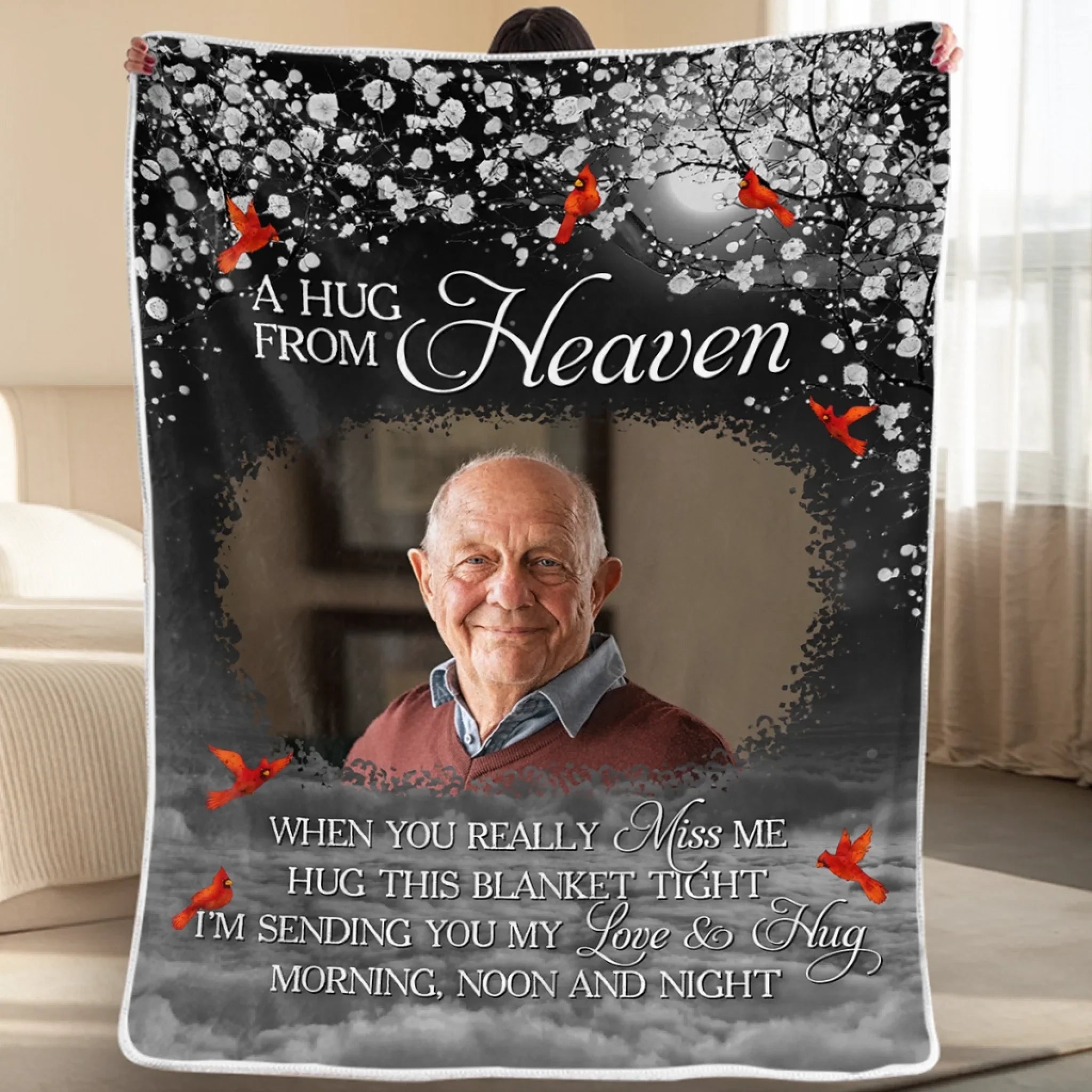 Custom Photo Blanket - Personalized Memorial Sympathy Gifts For Loss Of Mom, Dad - Your Love Will Always Be Our Guide
