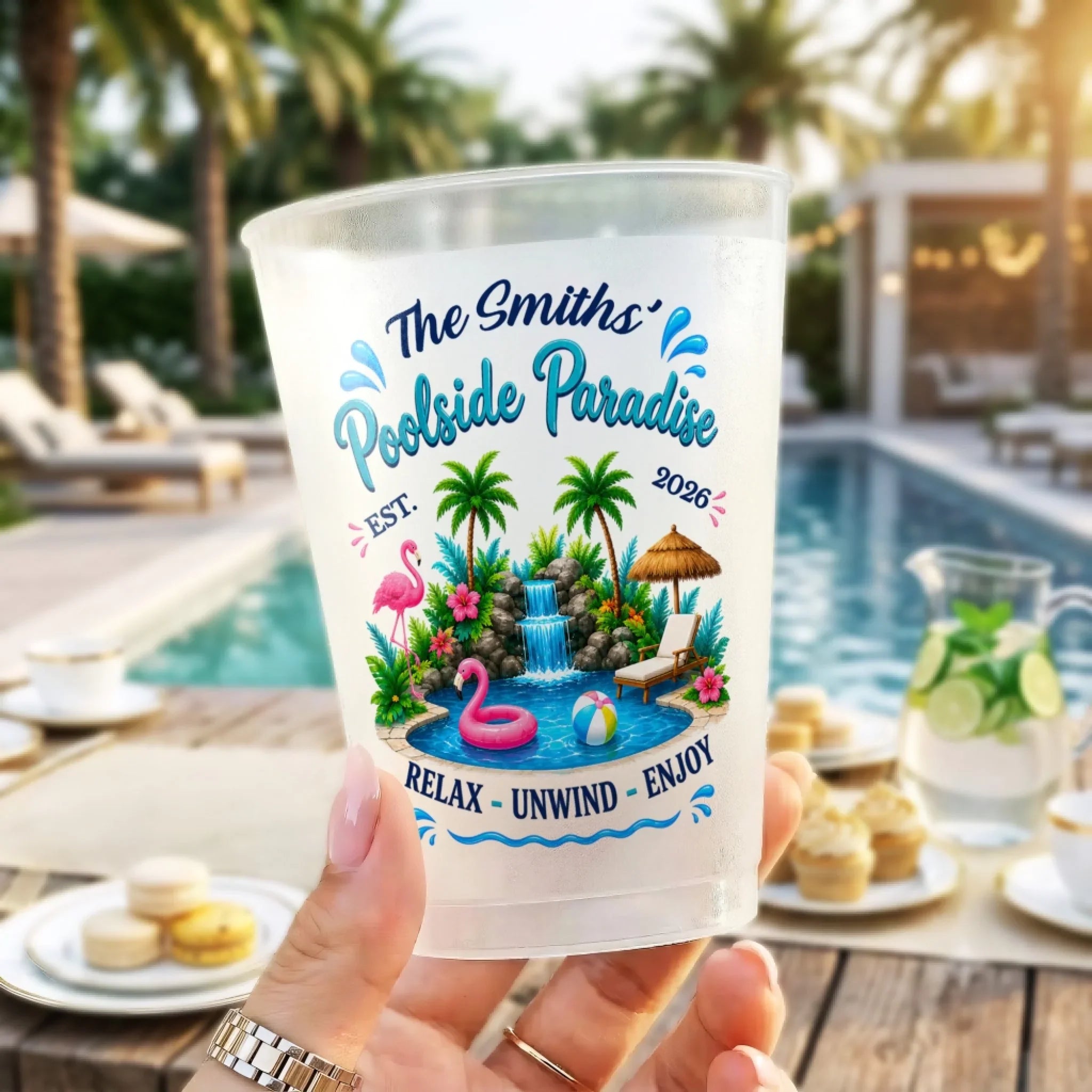 Custom Party Cups - Personalized Summer Vacation And Travel, Poolside Gifts For Best Friends, Family - Collect Moments Not Things