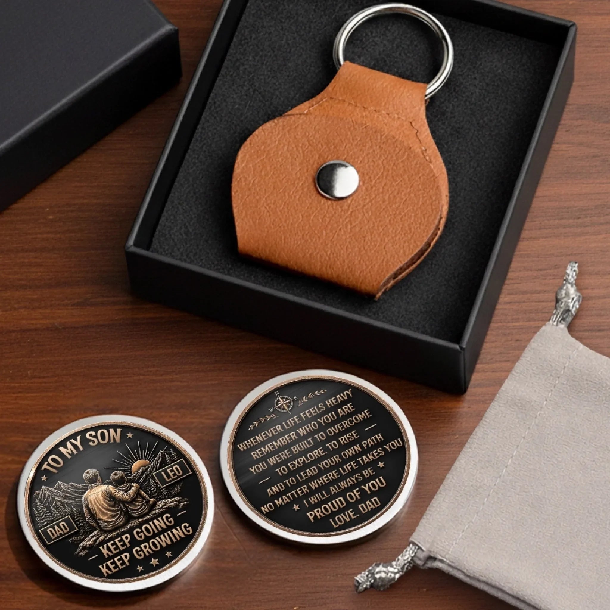 Custom Pocket Hug - Personalized Birthday Gifts For Son - Keep Going, Keep Growing