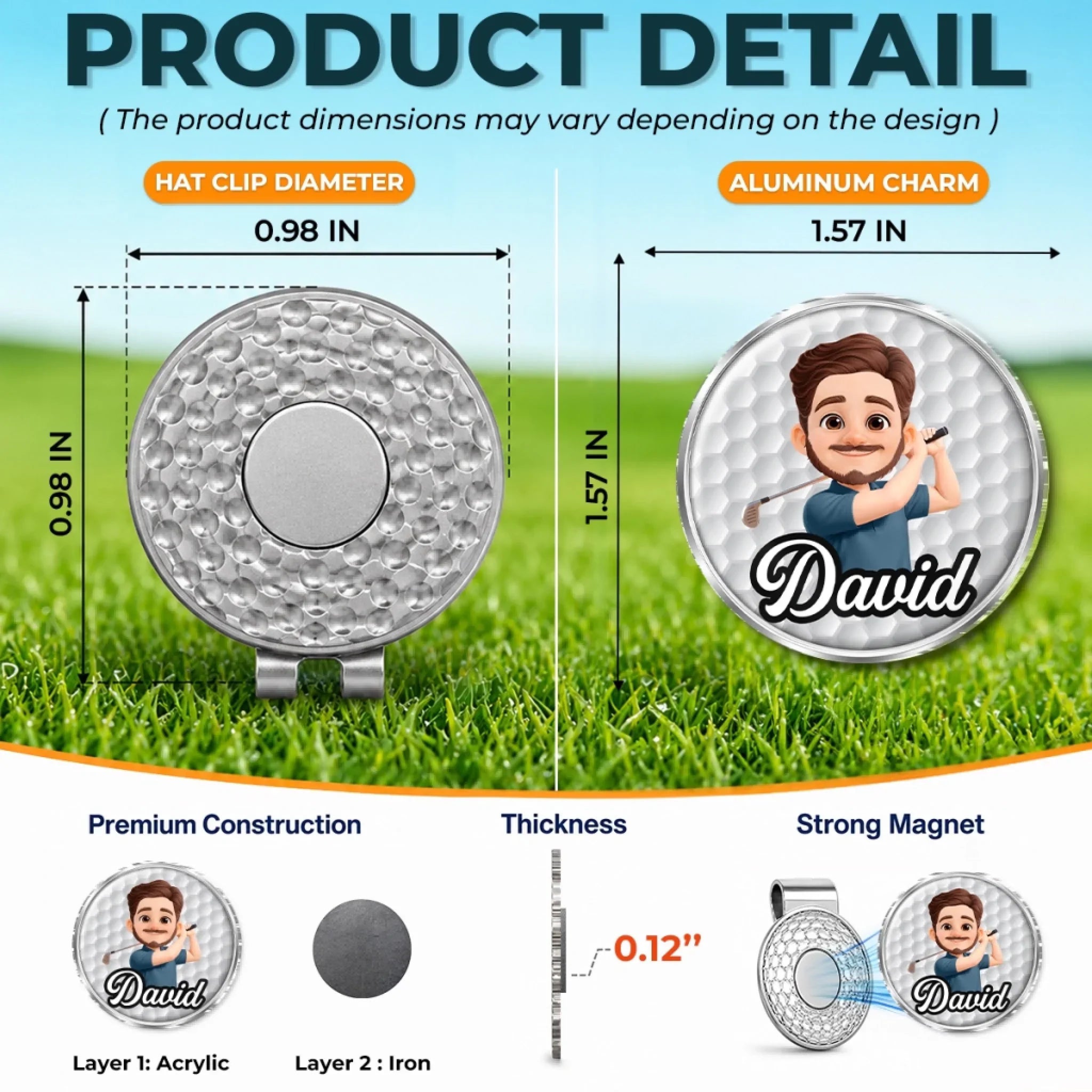 Custom Golf Ball Marker - Personalized Birthday Gifts For Golf Lovers, Sports Fans, Sports Lovers - Swing Into Happiness