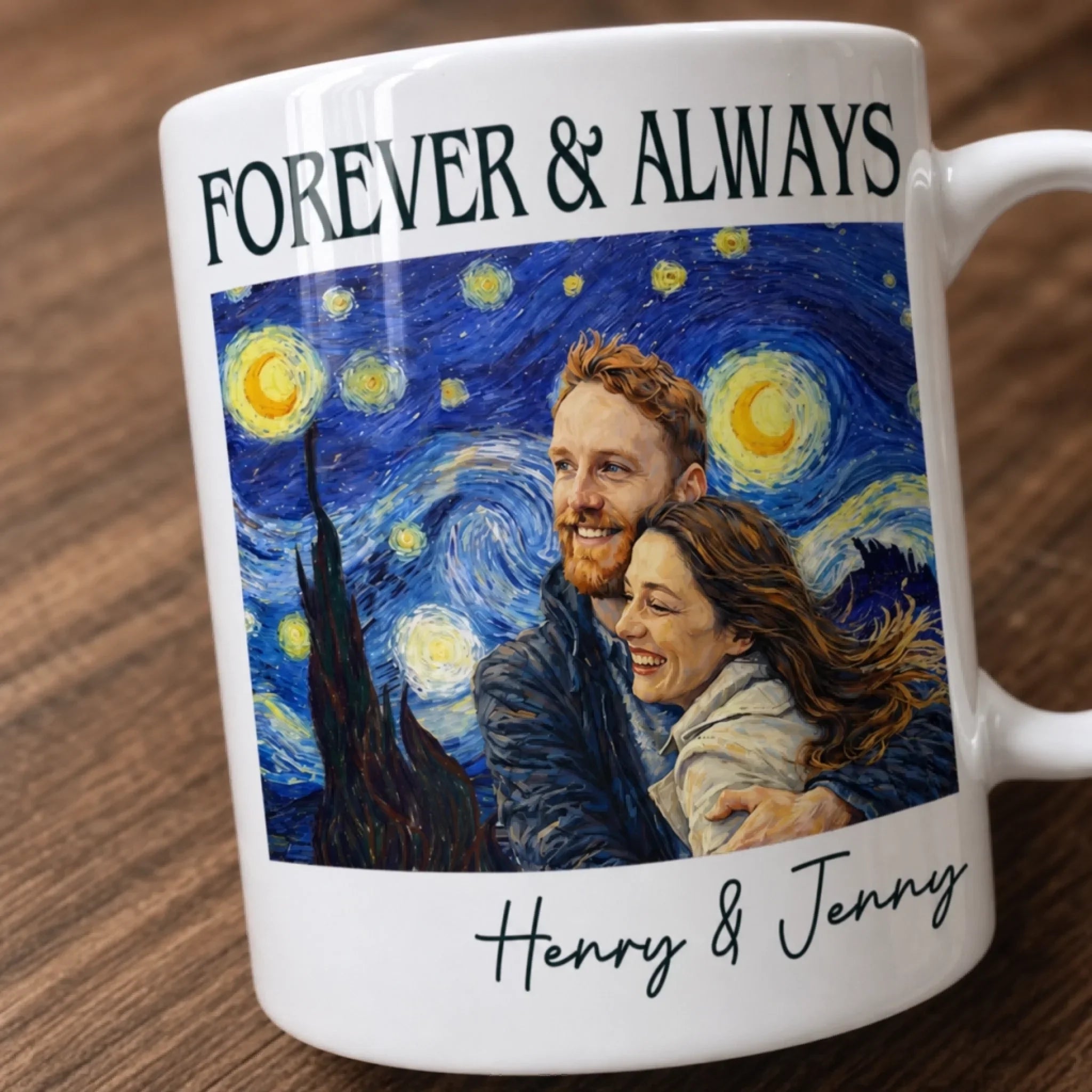Custom Photo Mug - Personalized Anniversary Wedding Gifts For Husband And Wife, Him And Her - Forever To Go
