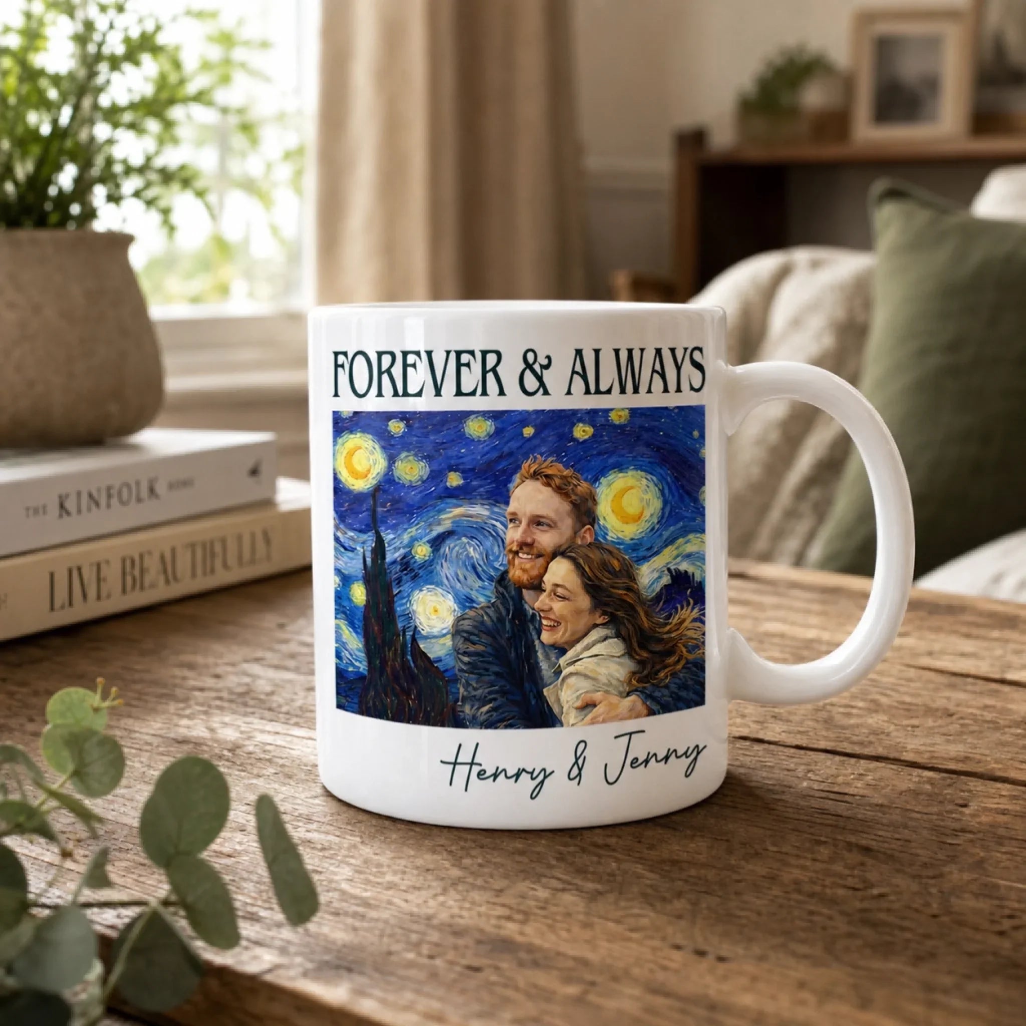 Custom Photo Mug - Personalized Anniversary Wedding Gifts For Husband And Wife, Him And Her - Forever To Go
