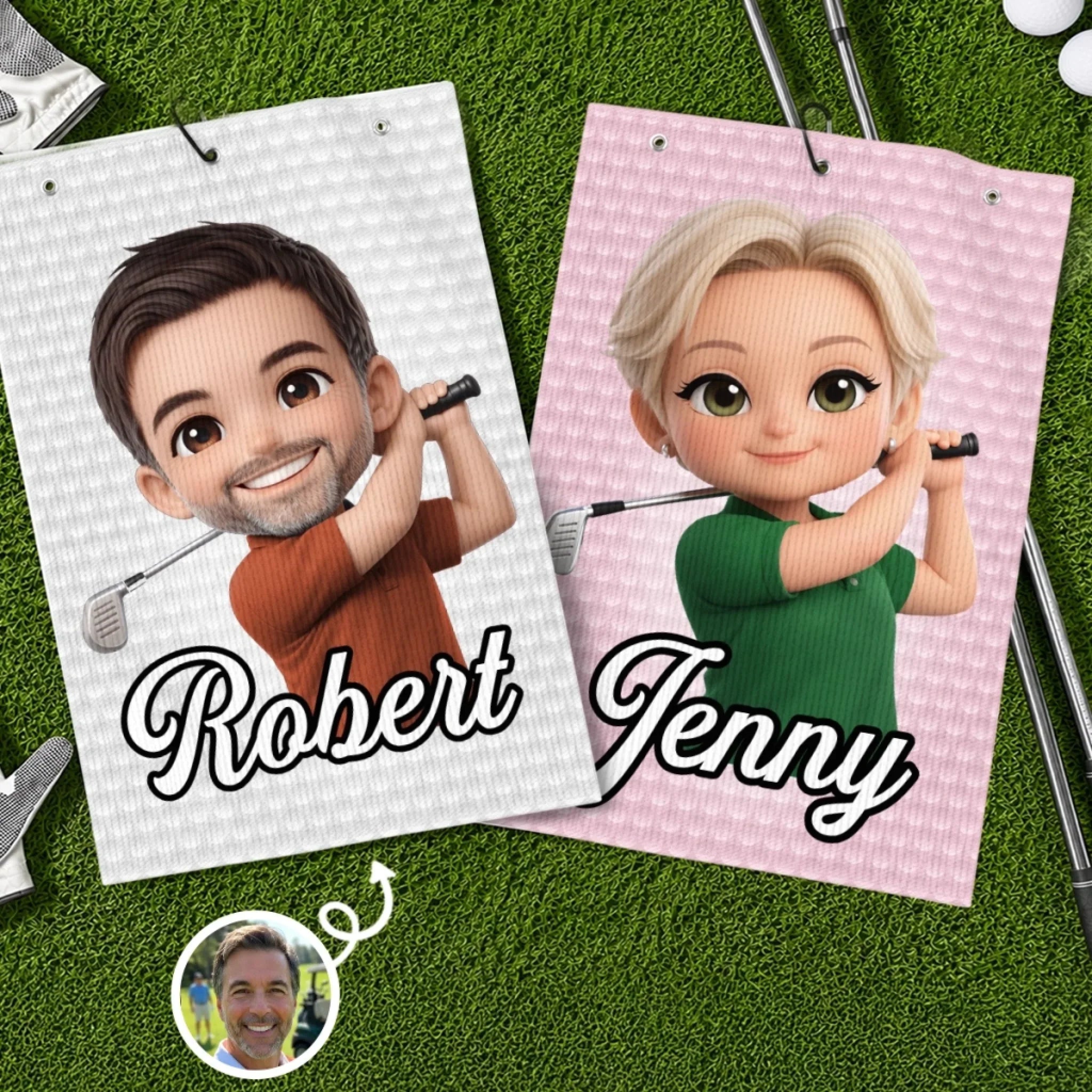 Custom Photo Golf Towel - Personalized Birthday Gifts For Golf Lovers, Sports Fans, Sports Lovers - Life Needs Golf