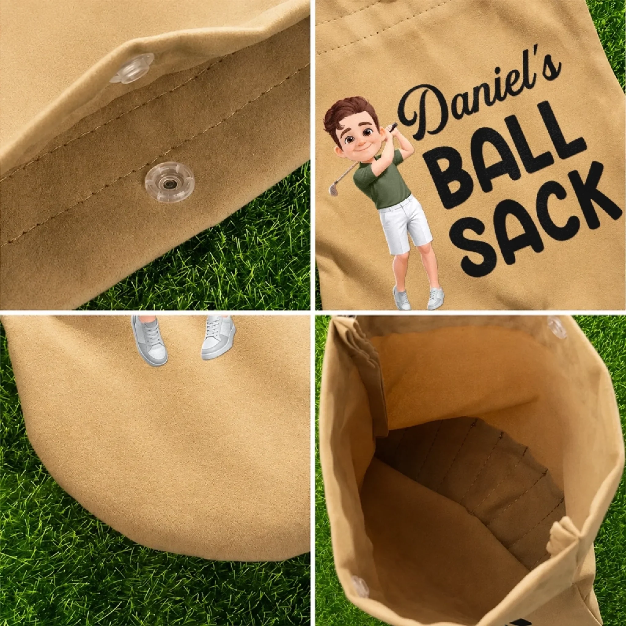 Custom Flannel Golf Ball Bag Sack - Personalized Birthday Gifts For Golf Lovers, Sports Fans, Sports Lovers - Fairways And Good Days