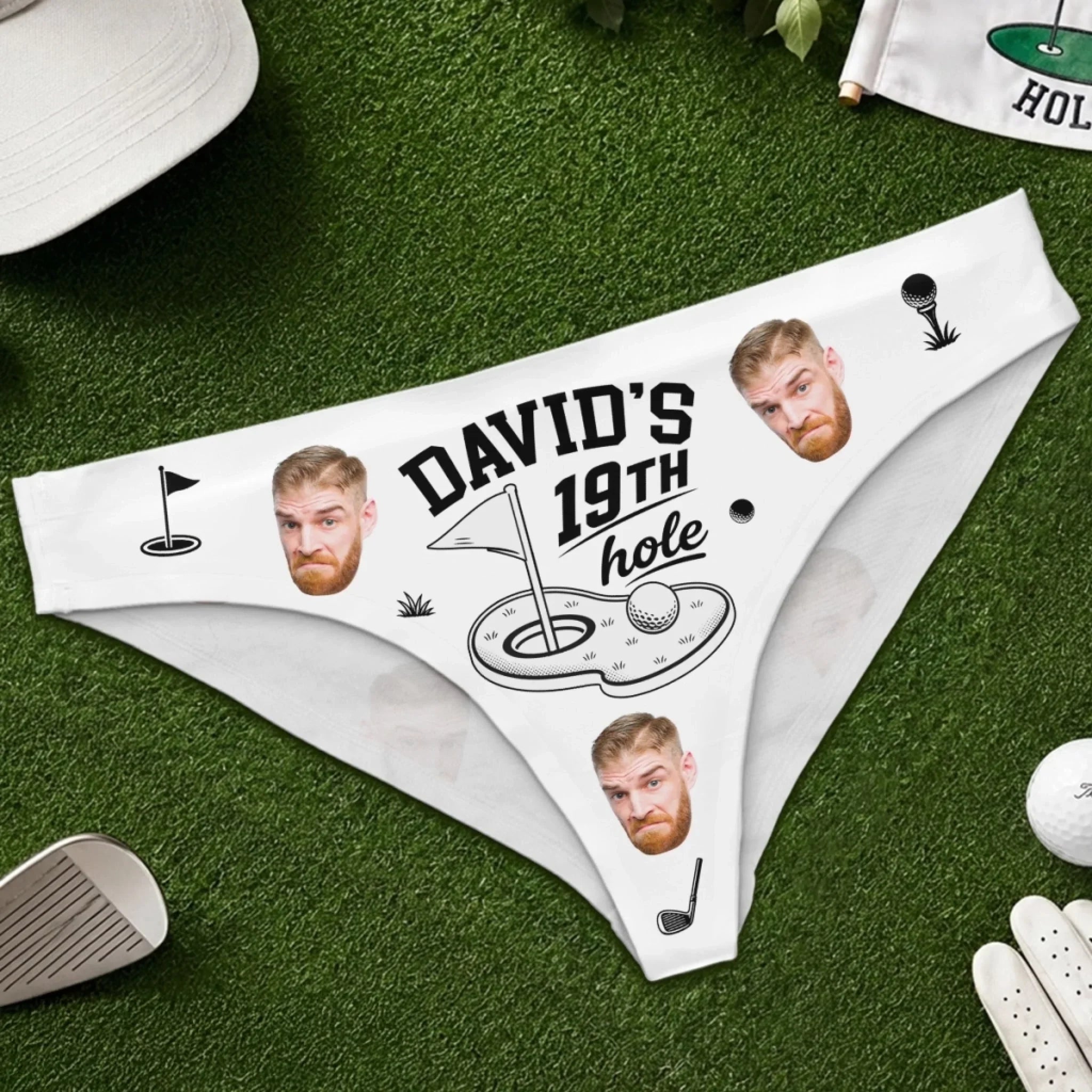 Custom Photo Women Briefs - Personalized Anniversary Wedding Gifts For Husband And Wife, Him And Her - The Luckiest Golfer In The World