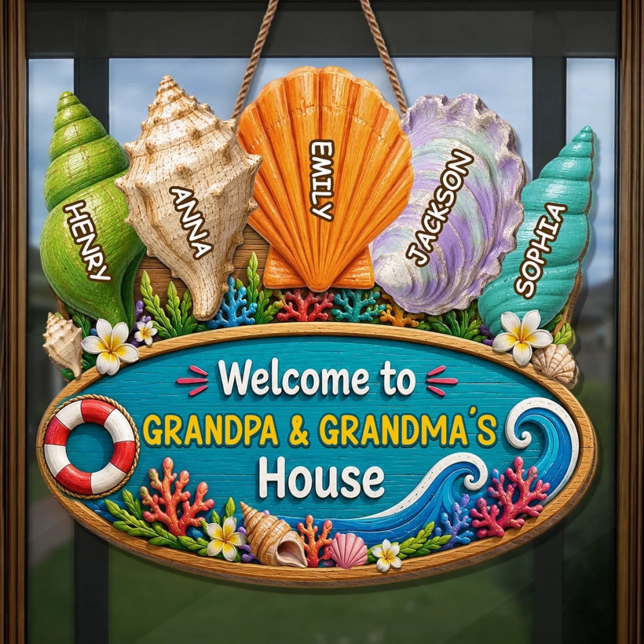 Custom Poolside Wood Sign - Personalized Summer Vacation And Travel Gifts For Grandma, Grandpa - Making Waves Together