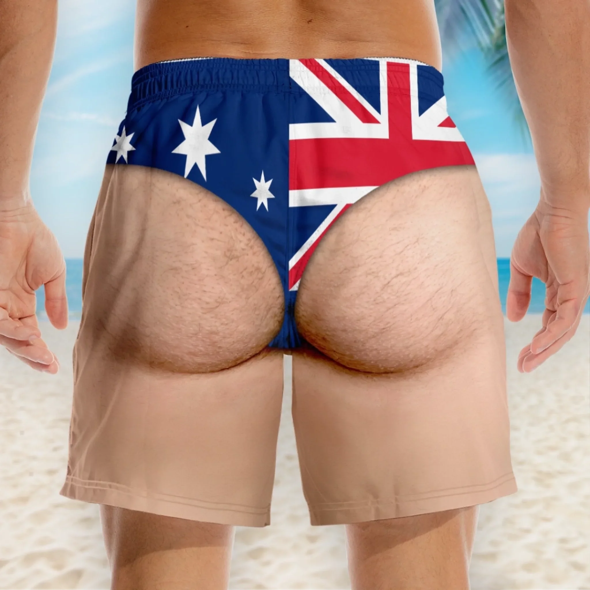 Custom Funny Patriotic Men Swim Trunks - Personalized Summer Vacation And Travel Gifts For Men - Born For Summer