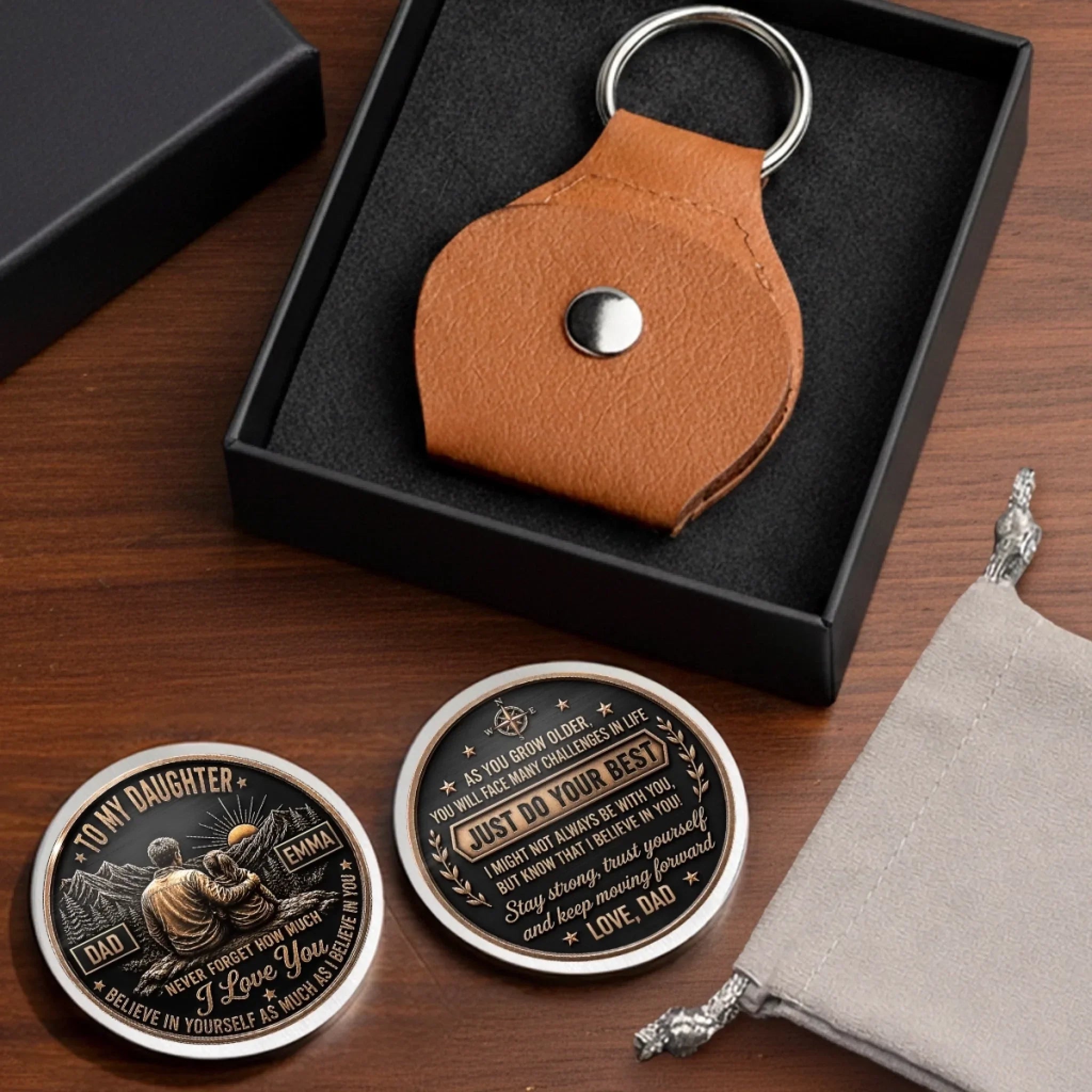 Custom Pocket Hug - Personalized Birthday Gifts For Daughter - Keep Moving Forward