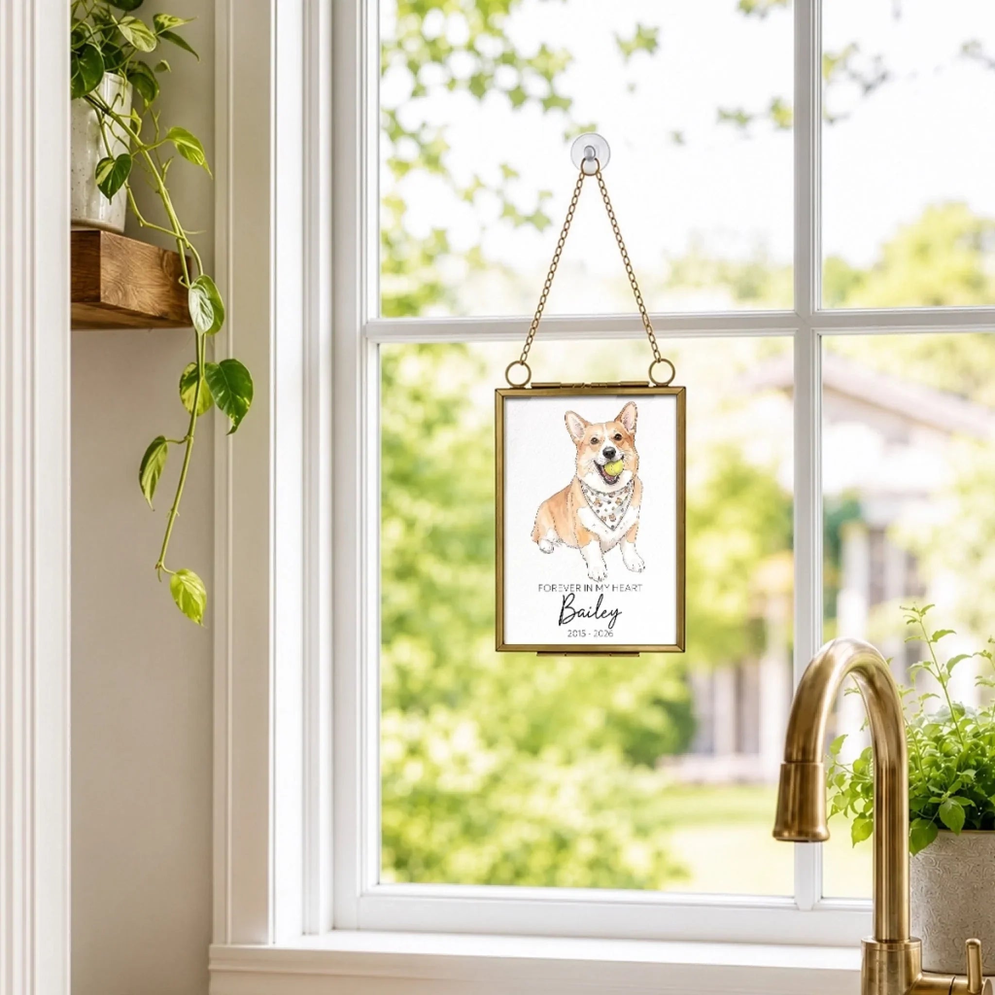 Custom Photo Frame Ornament - Personalized Pet Memorial Sympathy Gifts For Dogs, Cats - Forever Loved Forever Missed