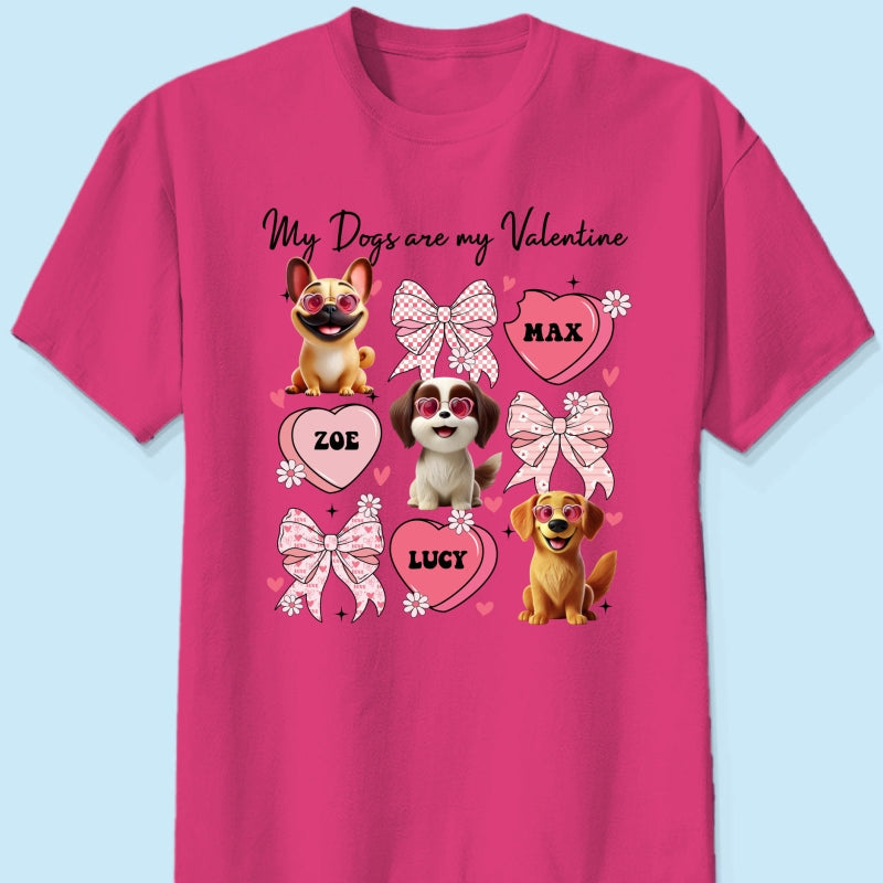 My Dogs Are My  Coquette Cute Cartoon Dog  Gift For Dog Lover Personalized Shirt