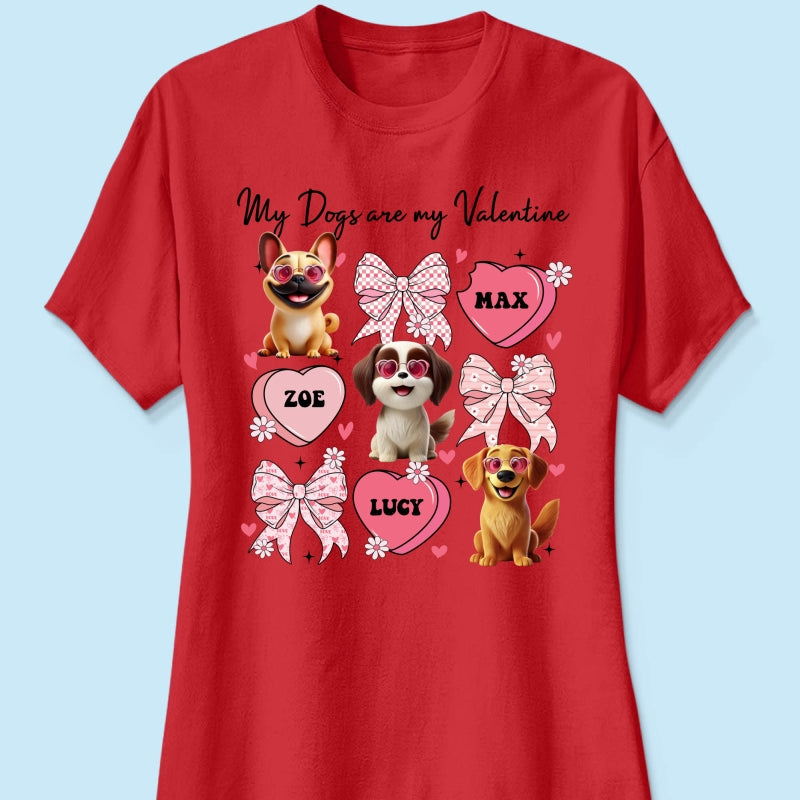 My Dogs Are My  Coquette Cute Cartoon Dog  Gift For Dog Lover Personalized Shirt