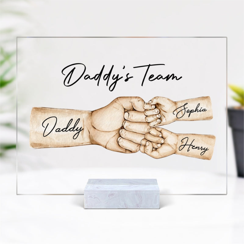 Daddy's Team Fist Bump Personalized Acrylic Plaque