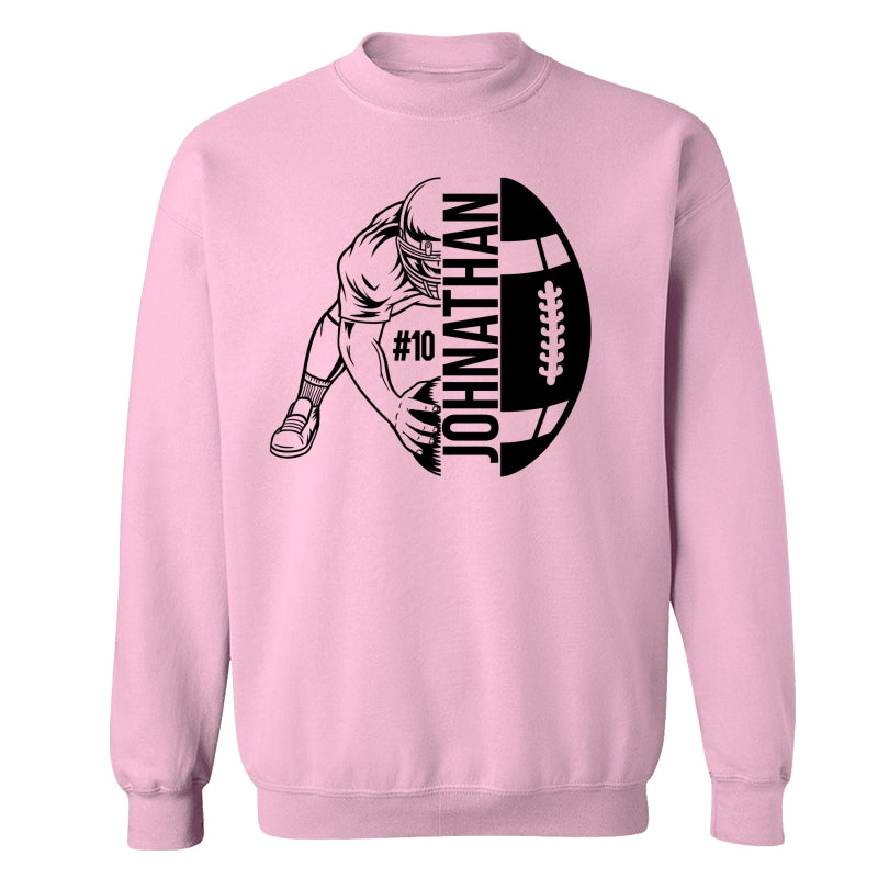 Football Player Holding Ball On The Ground Football Season Matching Personalized Shirt