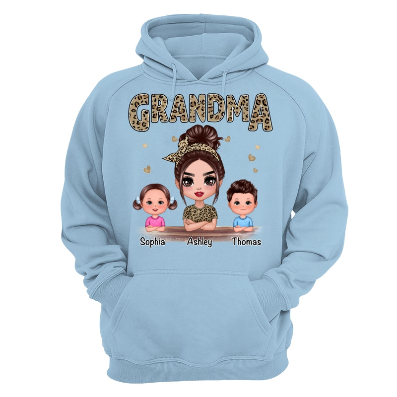 Leopard Shirt Doll Grandma Grandkids Personalized Shirt