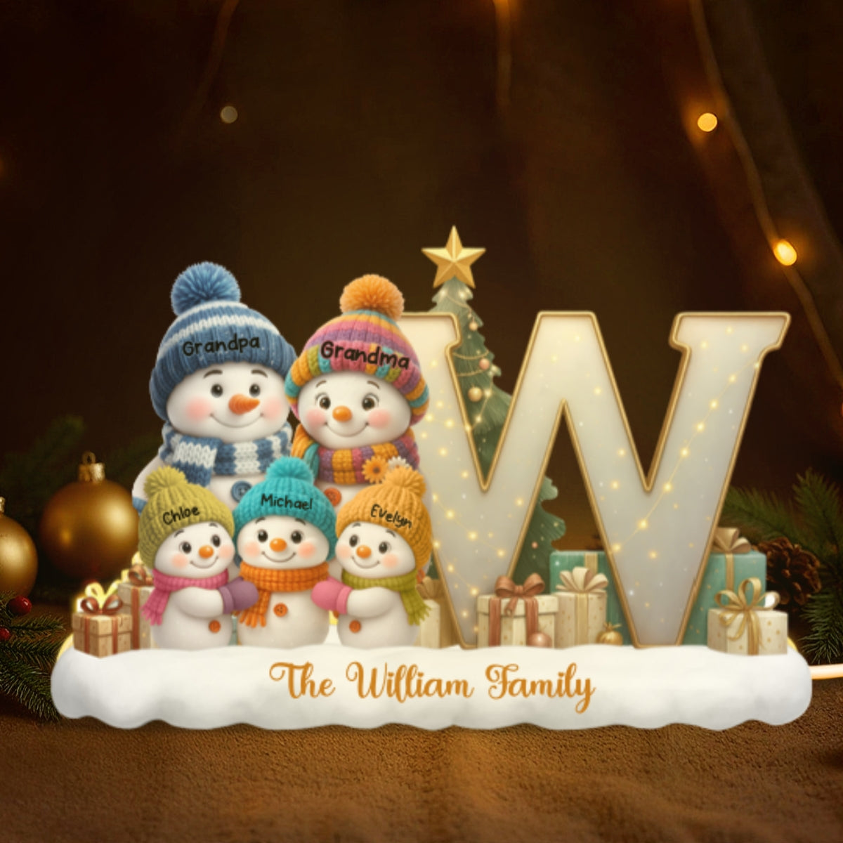 Eternal Glow – Custom Night Light | Heartfelt Christmas Gift for for Grandma, Mom, Family, Couple