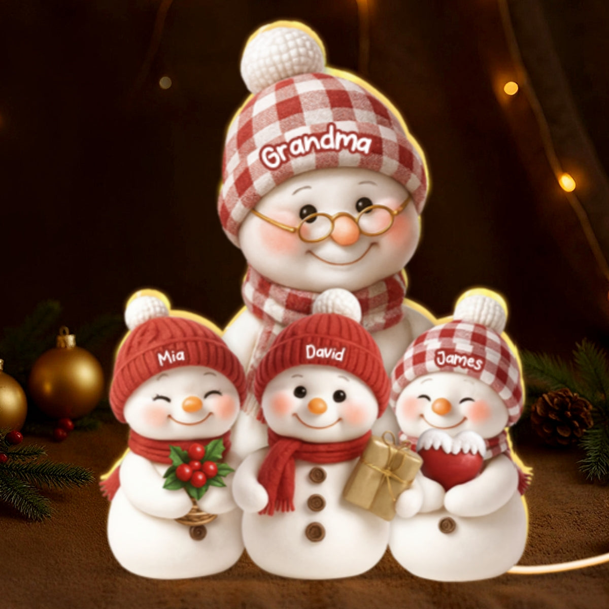 Eternal Glow – Custom Night Light | Heartfelt Christmas Gift for for Grandma, Mom, Family, Couple