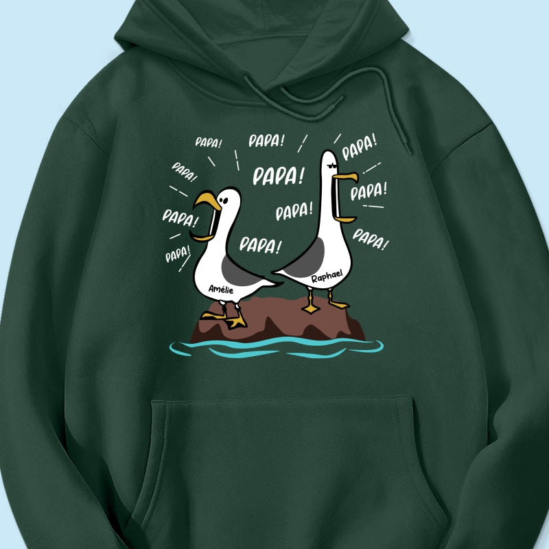 Mouettes Papa! Papa! Papa! – T-shirt Personnalis – Cadeau Rigolo pour la Fte des Pres